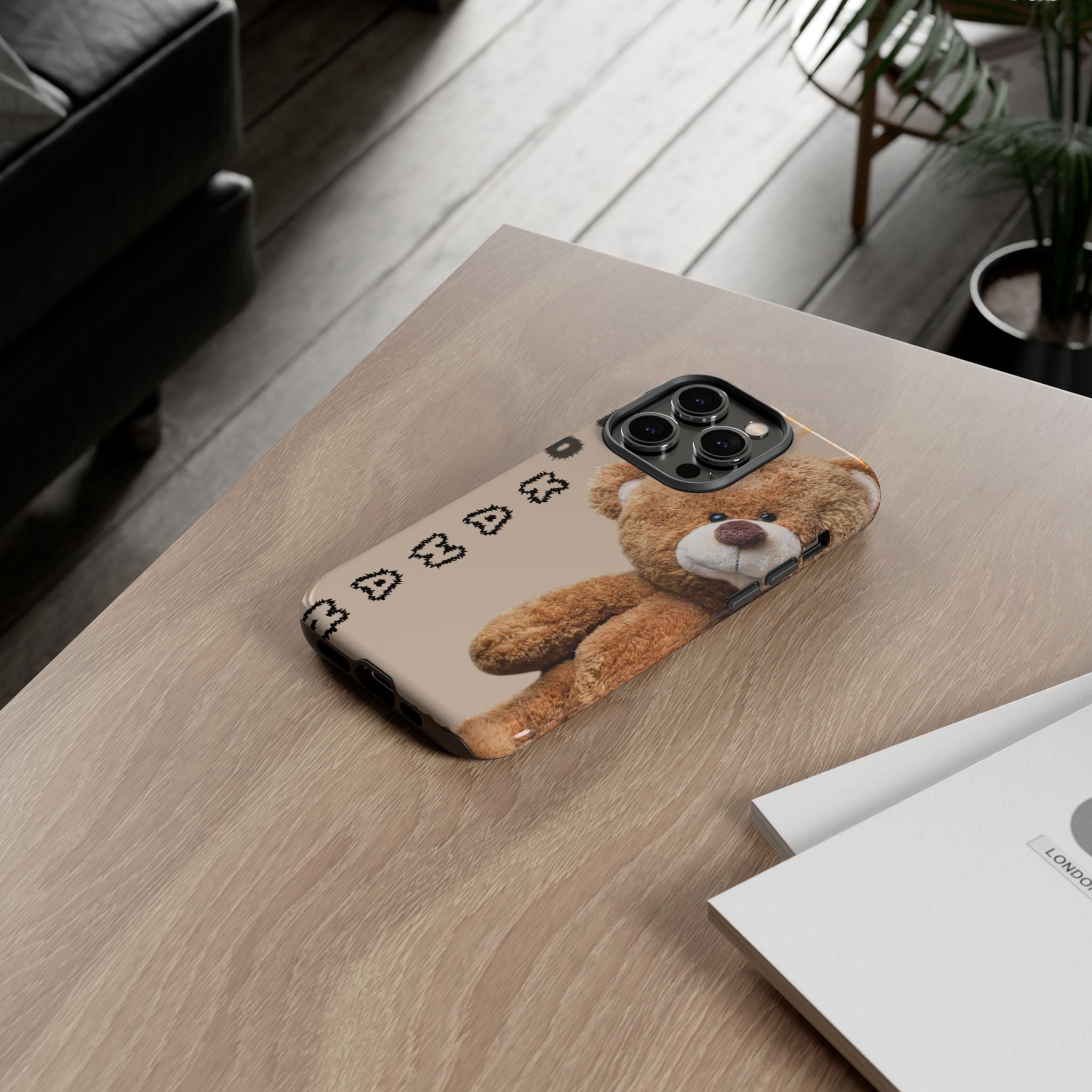 Cute Teddy Bear Phone Case — Personalized "Kawan" Design