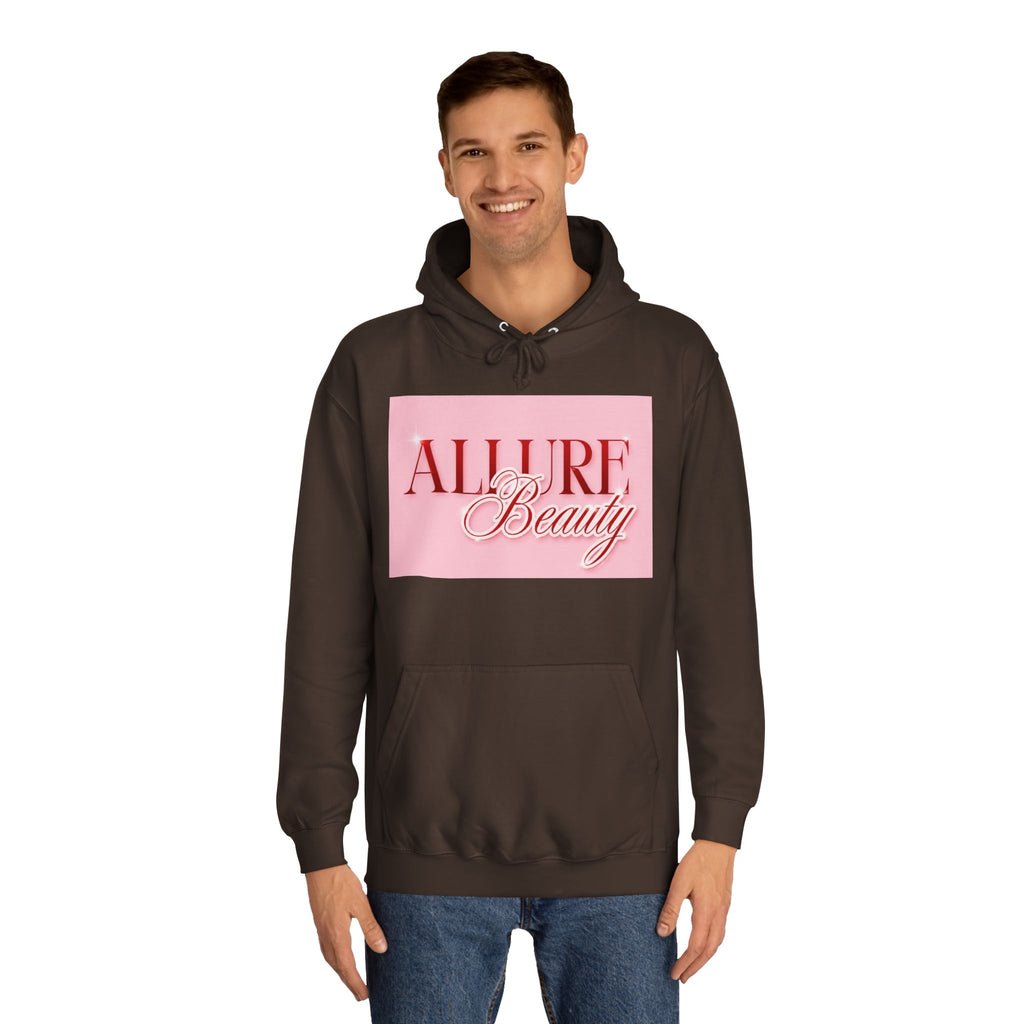 Unisex Allure Beauty Hoodie — Pink Logo Comfort Pullover