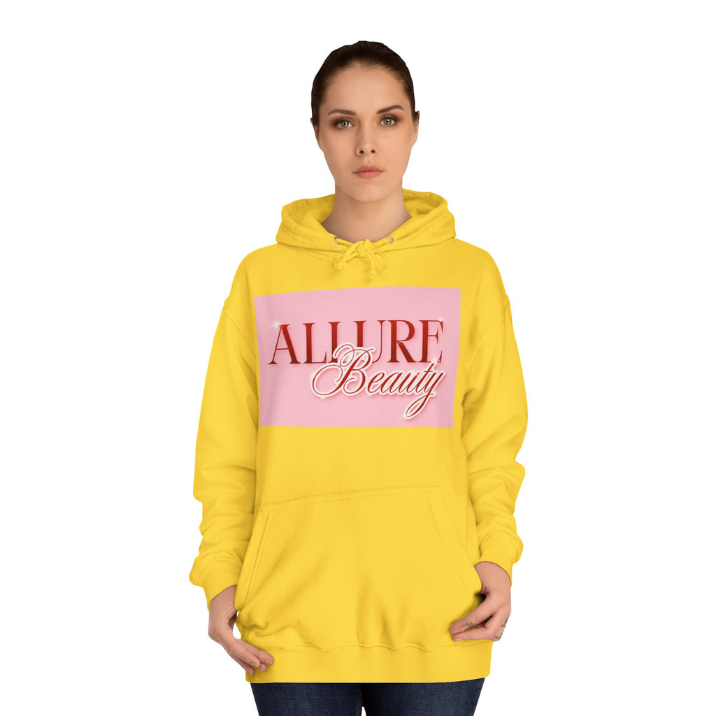 Unisex Allure Beauty Hoodie — Pink Logo Comfort Pullover