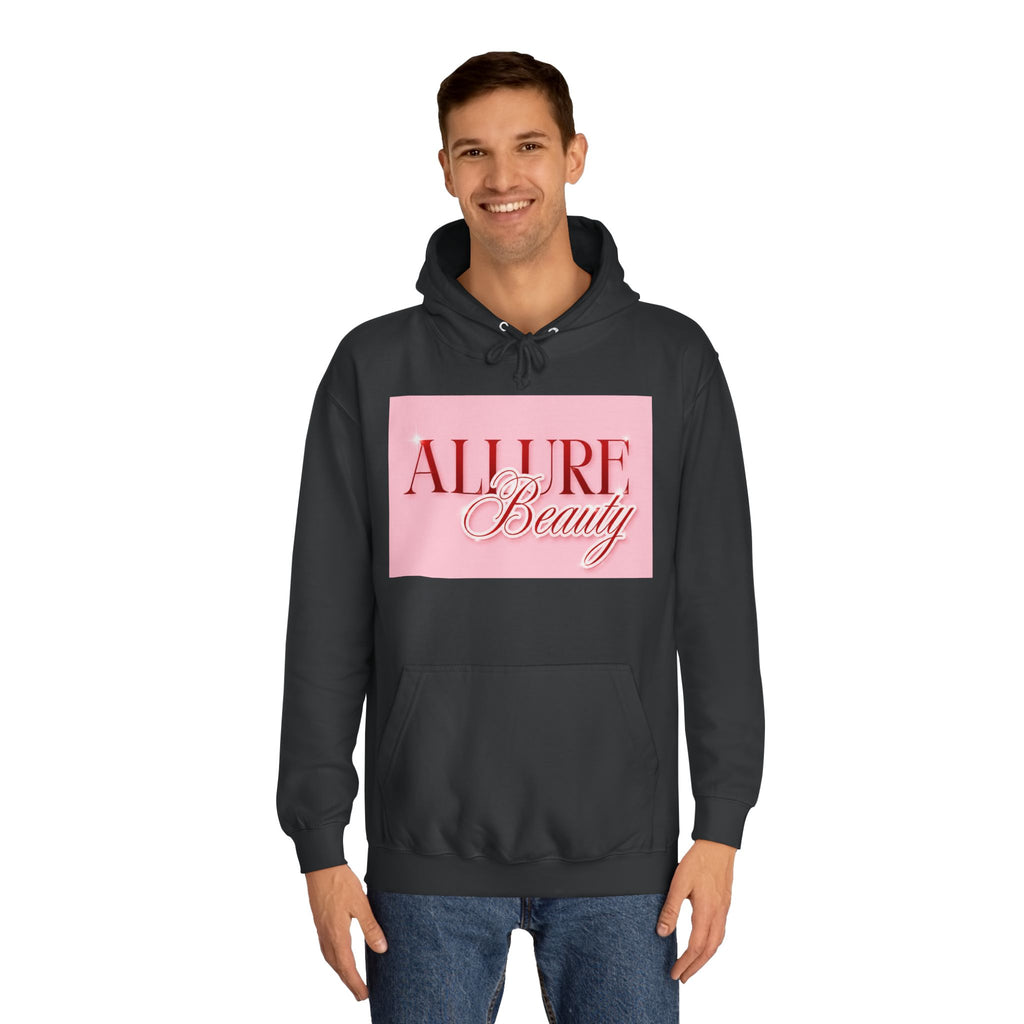 Unisex Allure Beauty Hoodie — Pink Logo Comfort Pullover