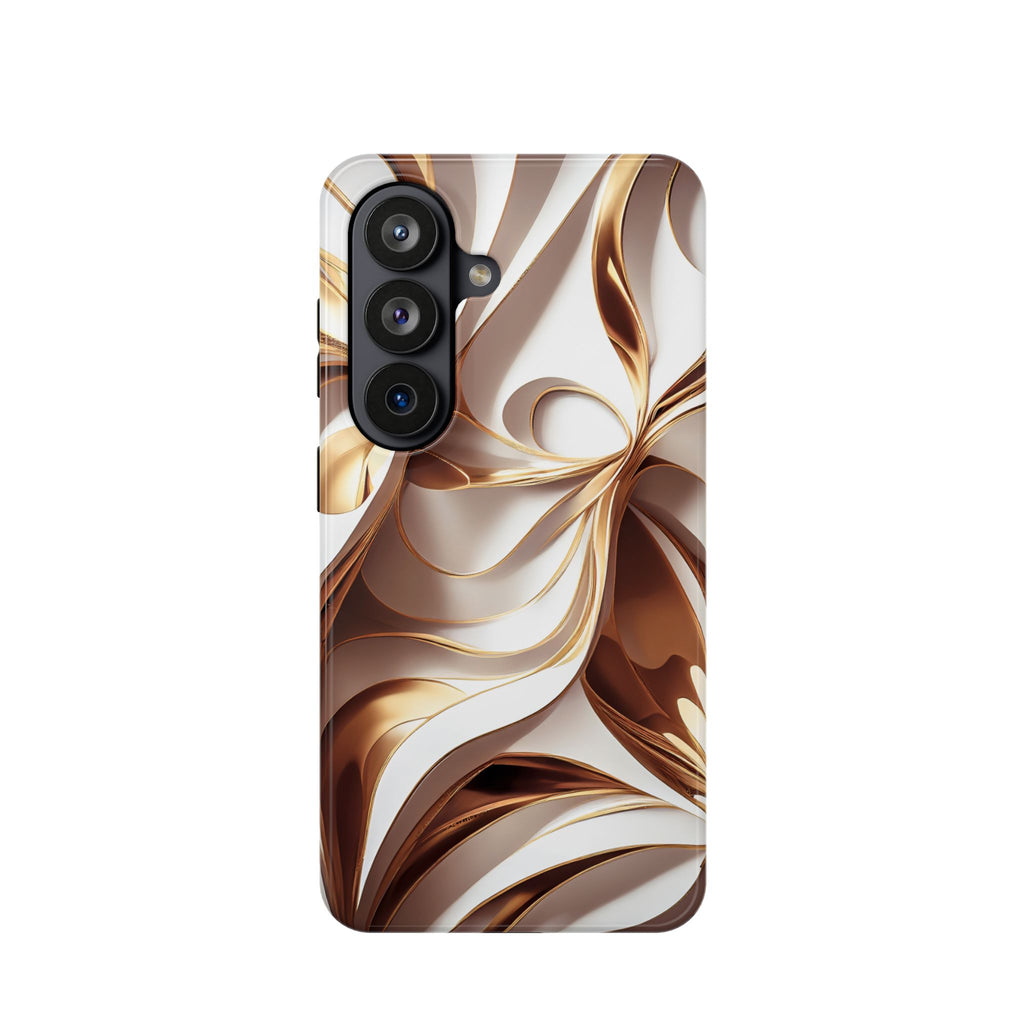 Marbled Gold Swirl Phone Case — Magnetic Impact‑Resistant iPhone Cover