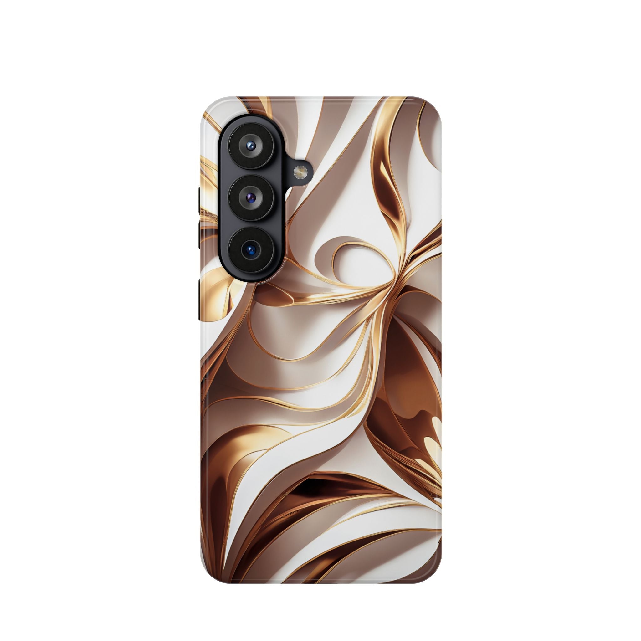 Marbled Gold Swirl Phone Case — Magnetic Impact‑Resistant iPhone Cover