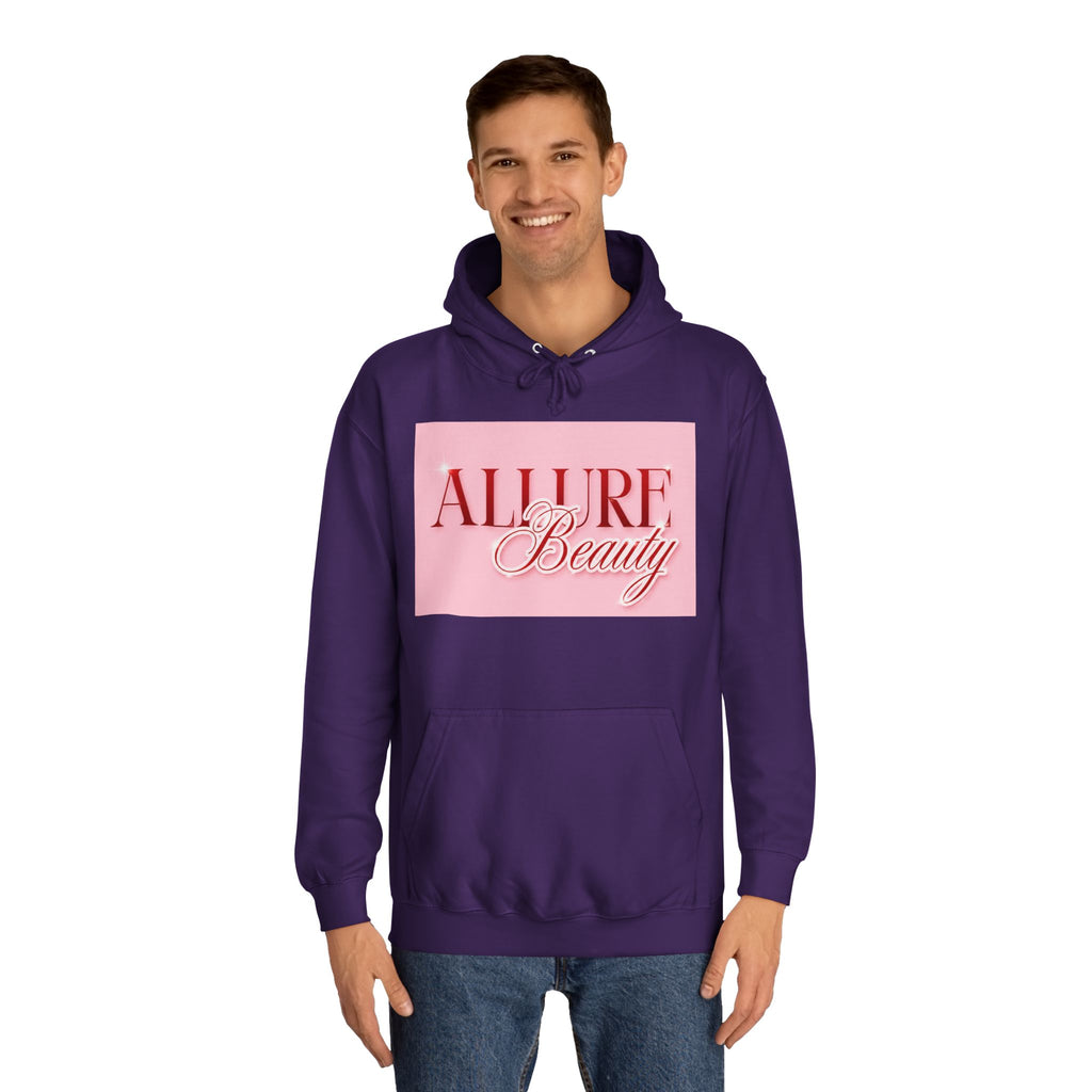 Unisex Allure Beauty Hoodie — Pink Logo Comfort Pullover