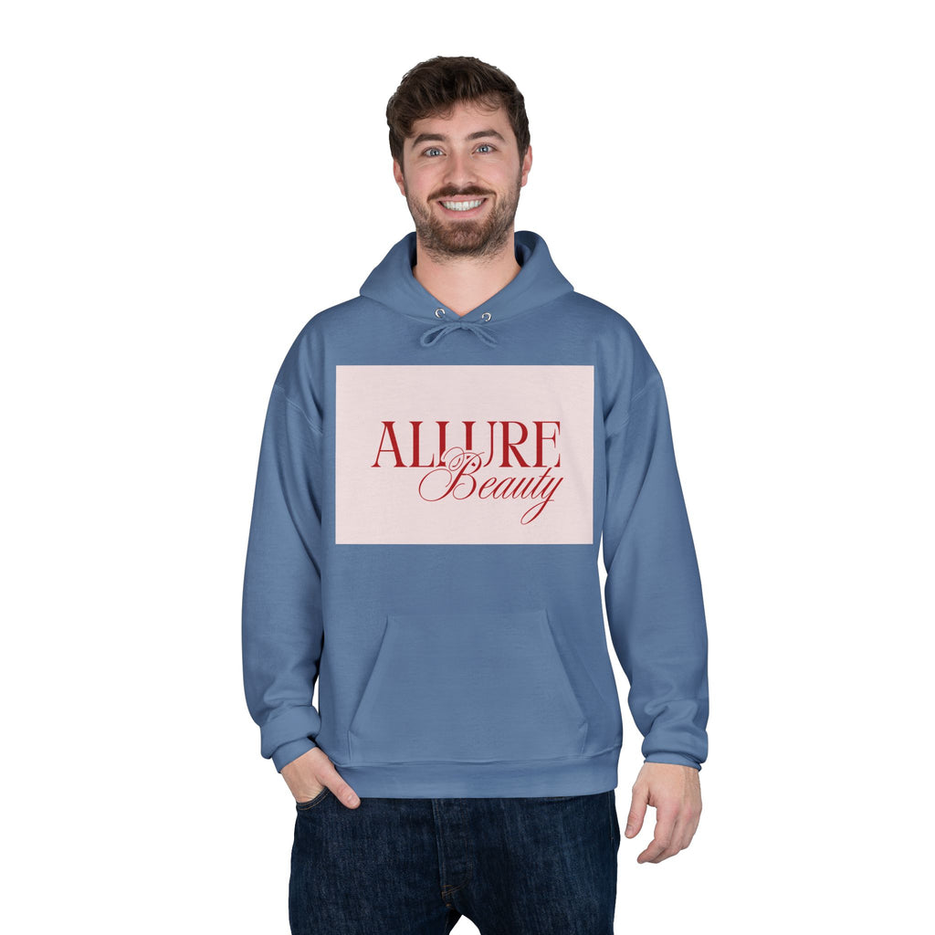 Unisex Allure Beauty Hoodie — Pink Logo Pullover for Beauty Lovers