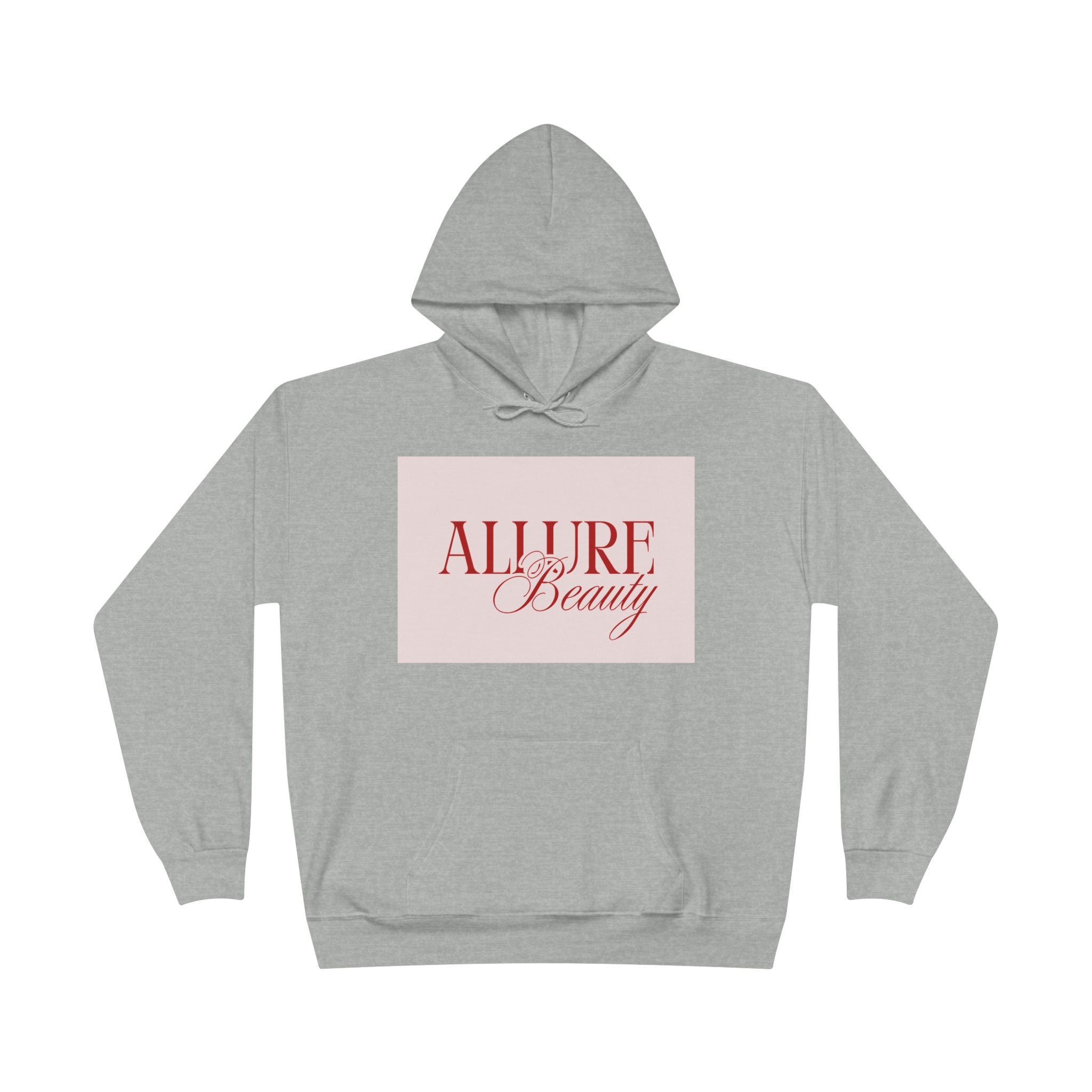 Unisex Allure Beauty Hoodie — Pink Logo Pullover for Beauty Lovers