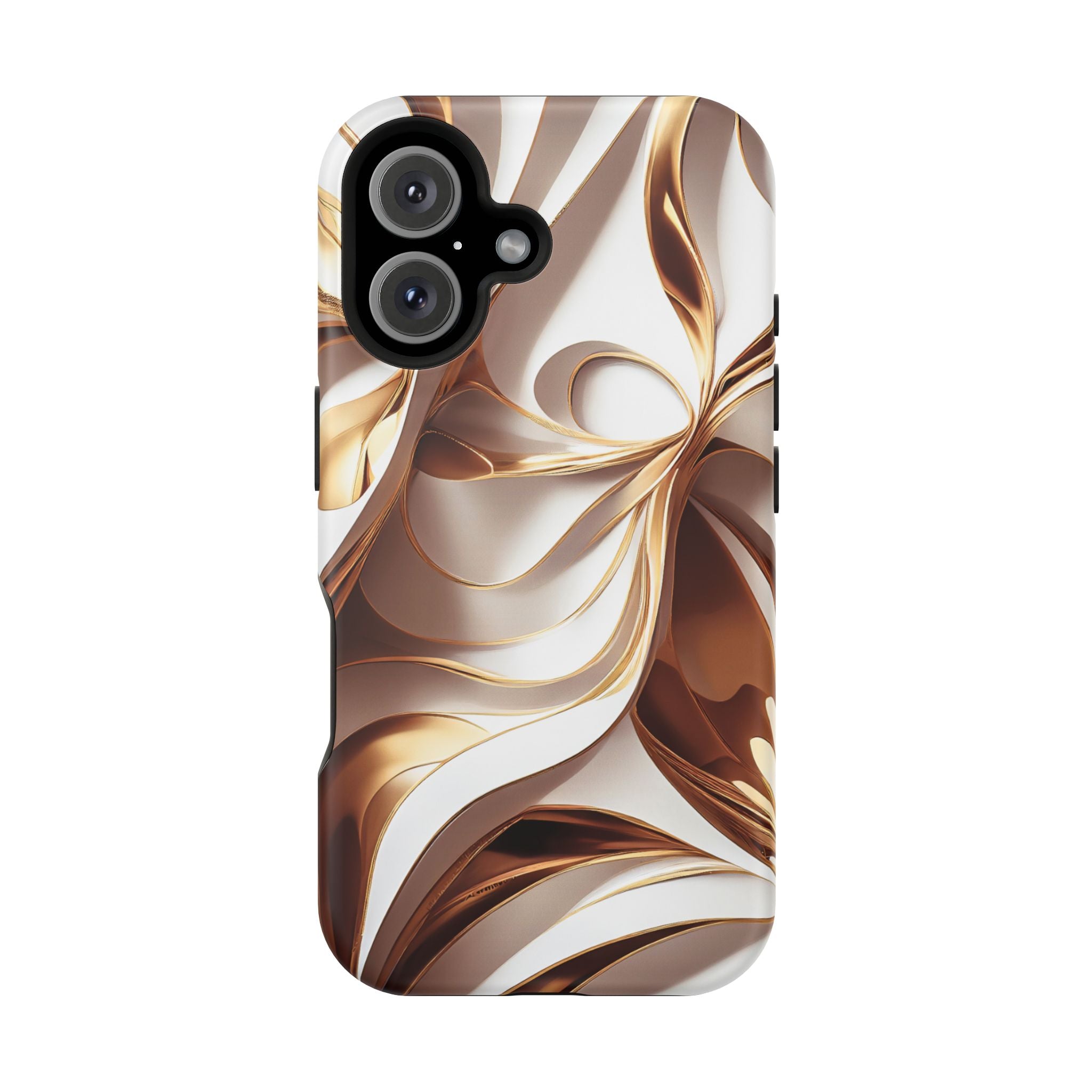 Marbled Gold Swirl Phone Case — Magnetic Impact‑Resistant iPhone Cover