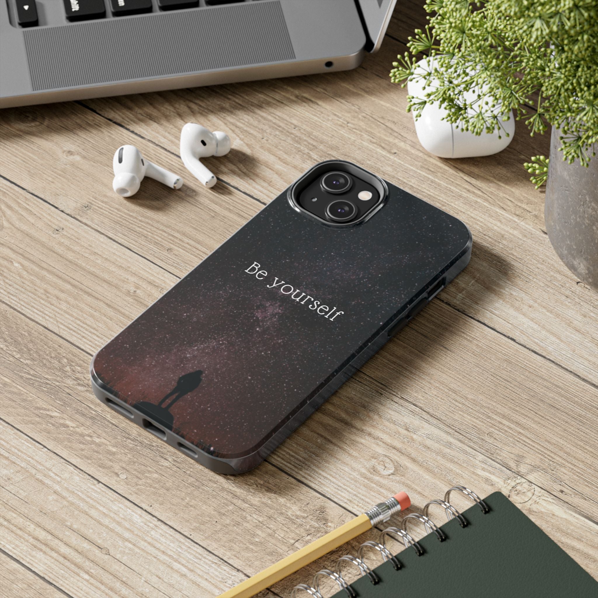 Be Yourself Tough Phone Case — Inspirational Starry Night Protective Cover