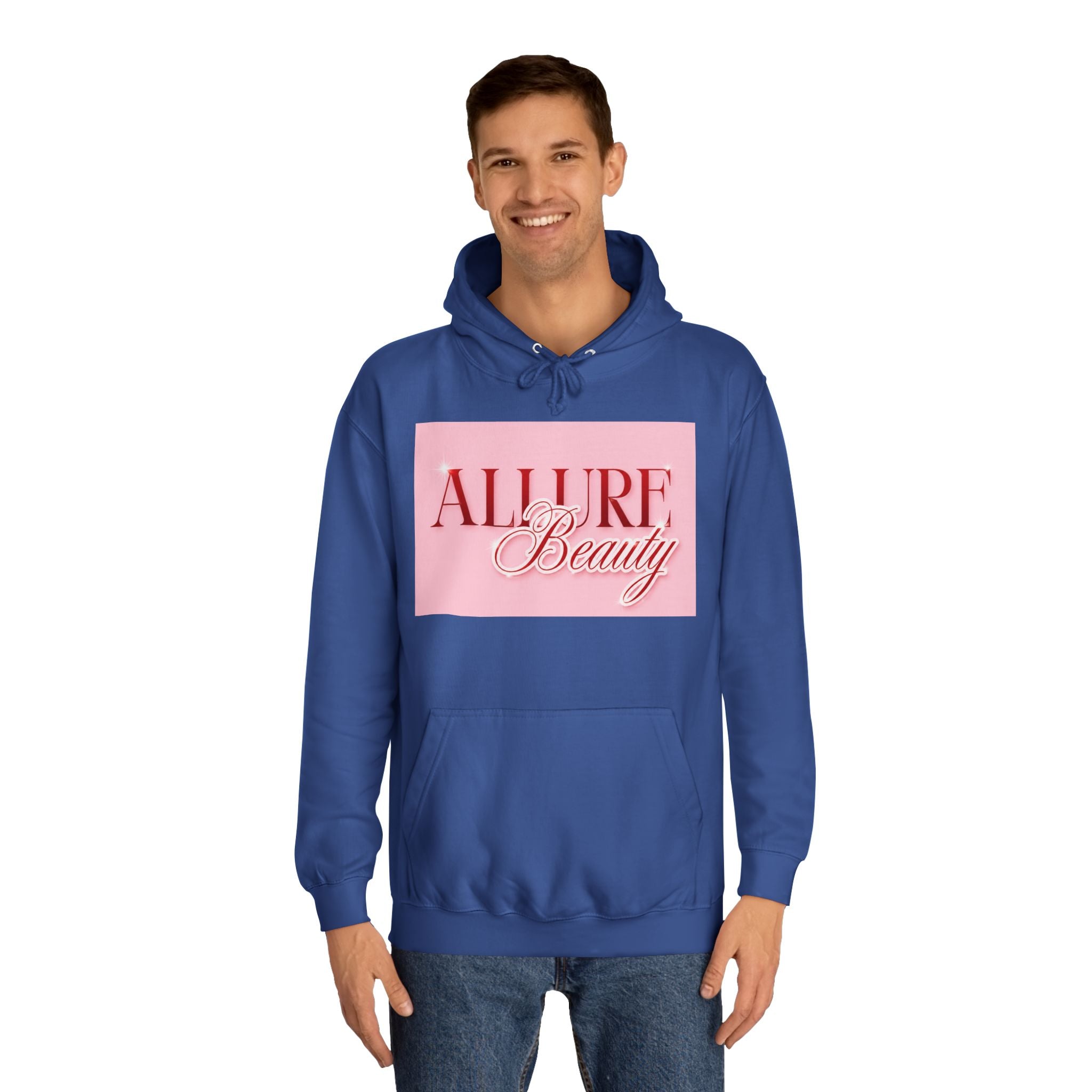 Unisex Allure Beauty Hoodie — Pink Logo Comfort Pullover