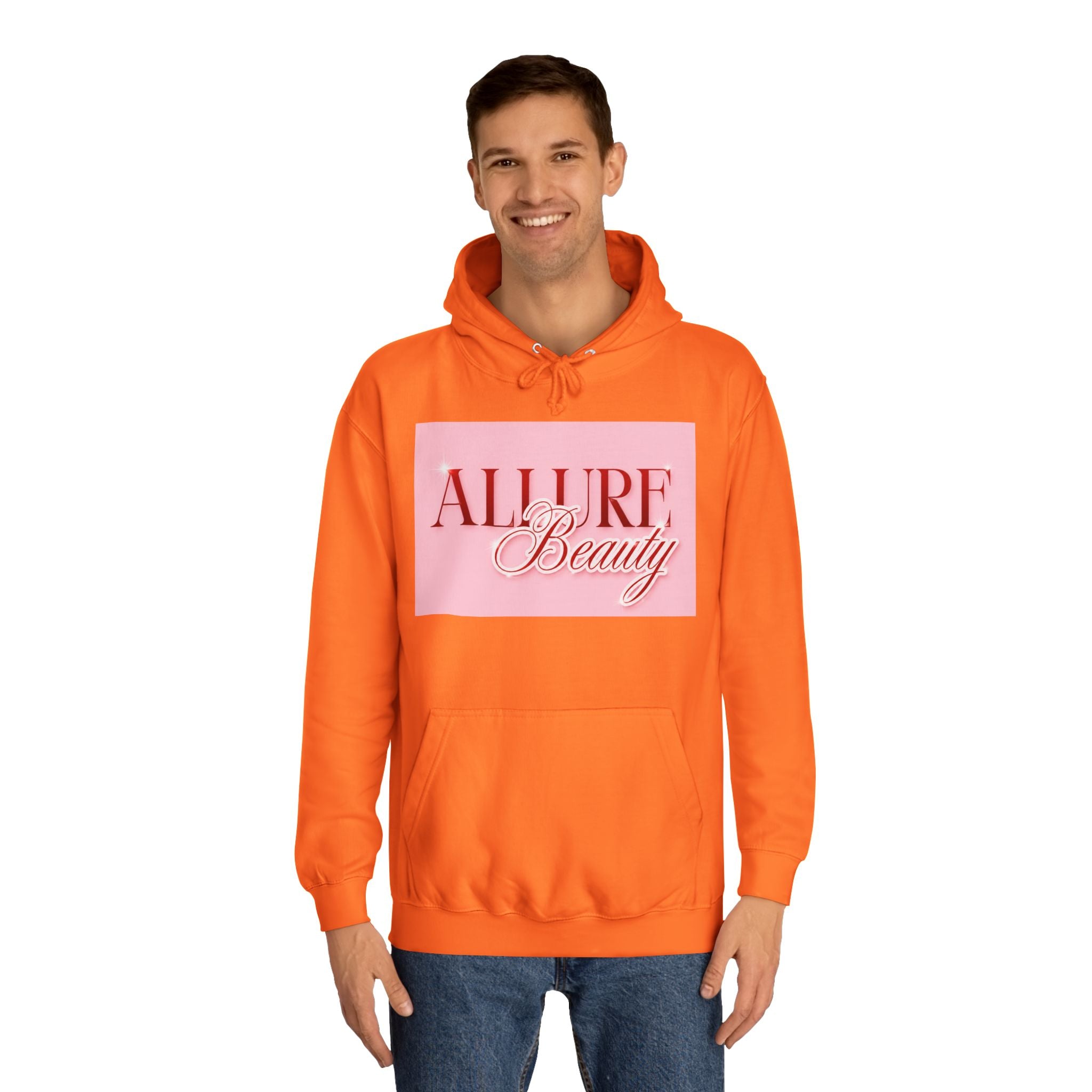 Unisex Allure Beauty Hoodie — Pink Logo Comfort Pullover