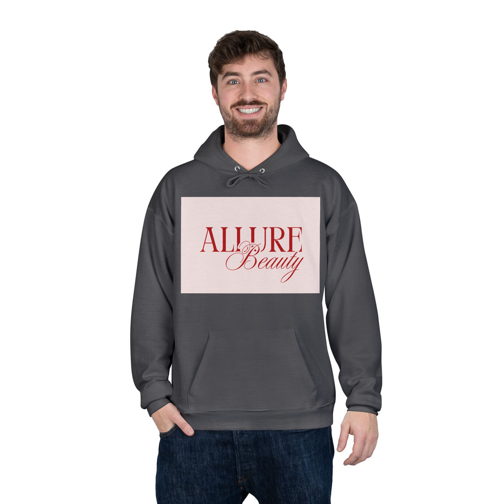 Unisex Allure Beauty Hoodie — Pink Logo Pullover for Beauty Lovers