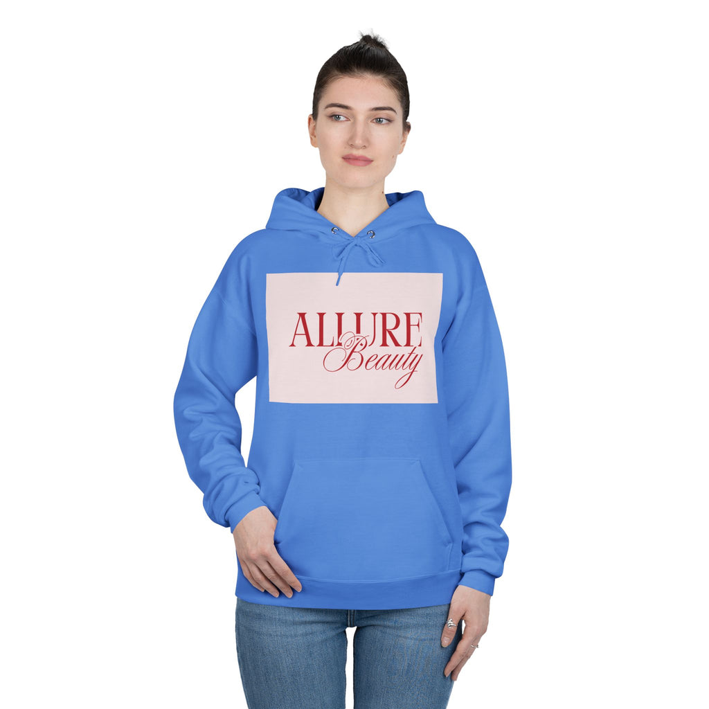 Unisex Allure Beauty Hoodie — Pink Logo Pullover for Beauty Lovers