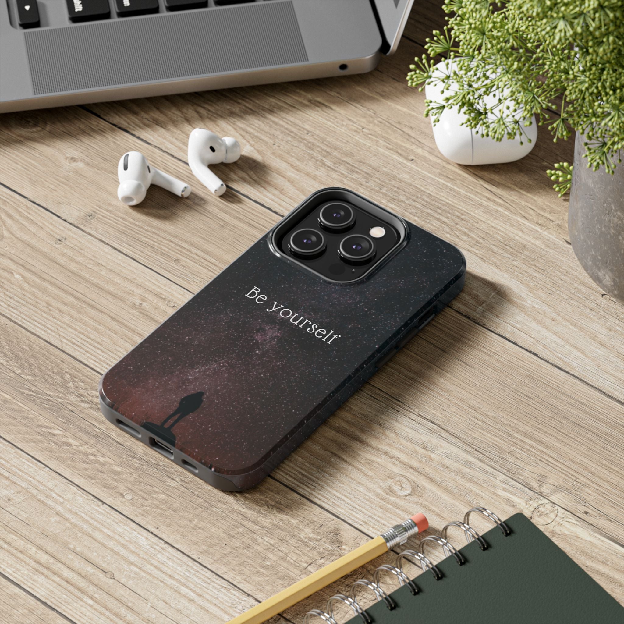 Be Yourself Tough Phone Case — Inspirational Starry Night Protective Cover