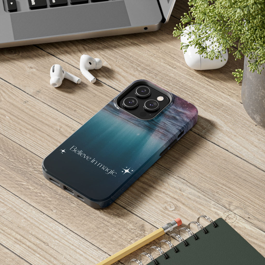 Believe in Magic Phone Case — Mystical Ocean Galaxy Tough Phone Case