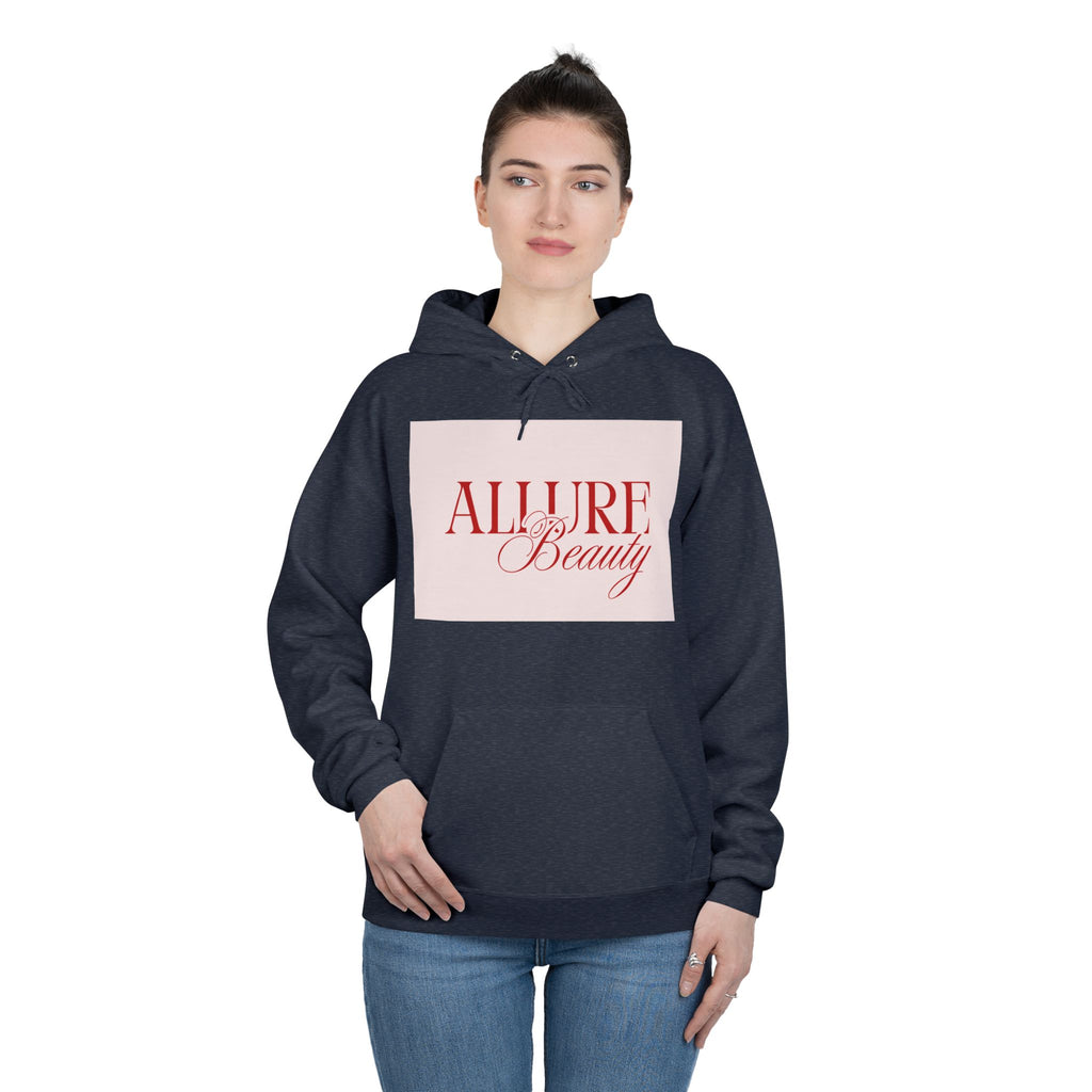 Unisex Allure Beauty Hoodie — Pink Logo Pullover for Beauty Lovers