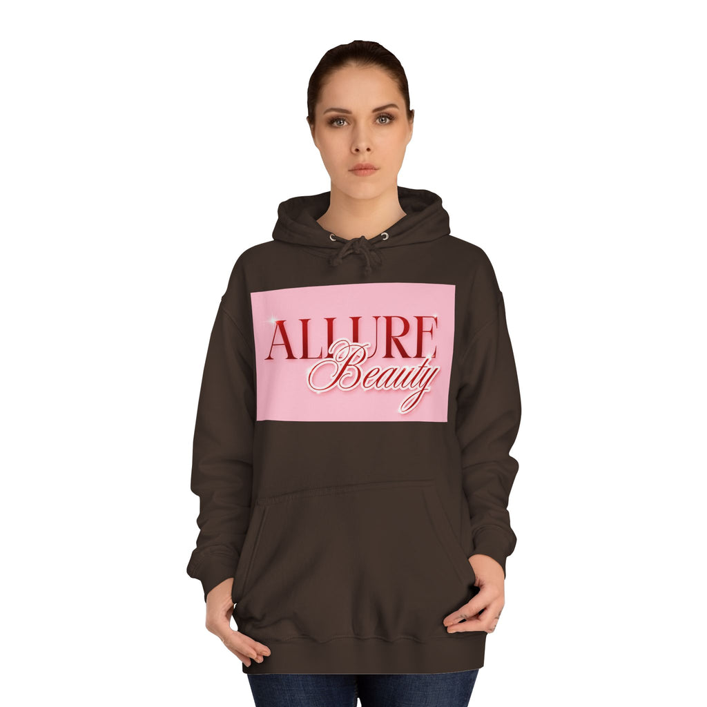 Unisex Allure Beauty Hoodie — Pink Logo Comfort Pullover