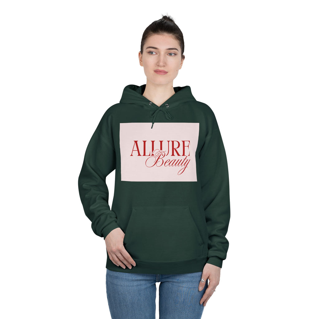 Unisex Allure Beauty Hoodie — Pink Logo Pullover for Beauty Lovers
