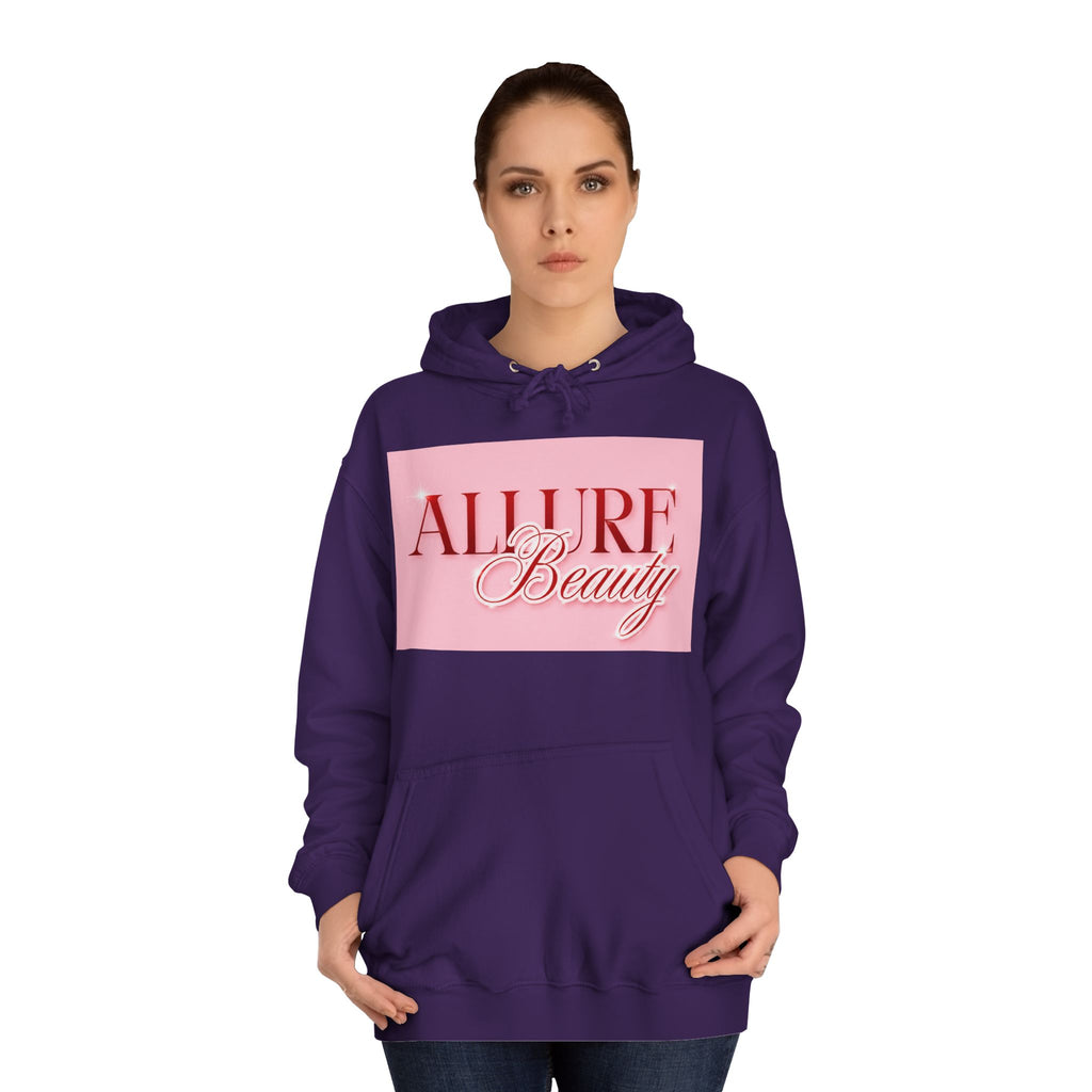Unisex Allure Beauty Hoodie — Pink Logo Comfort Pullover
