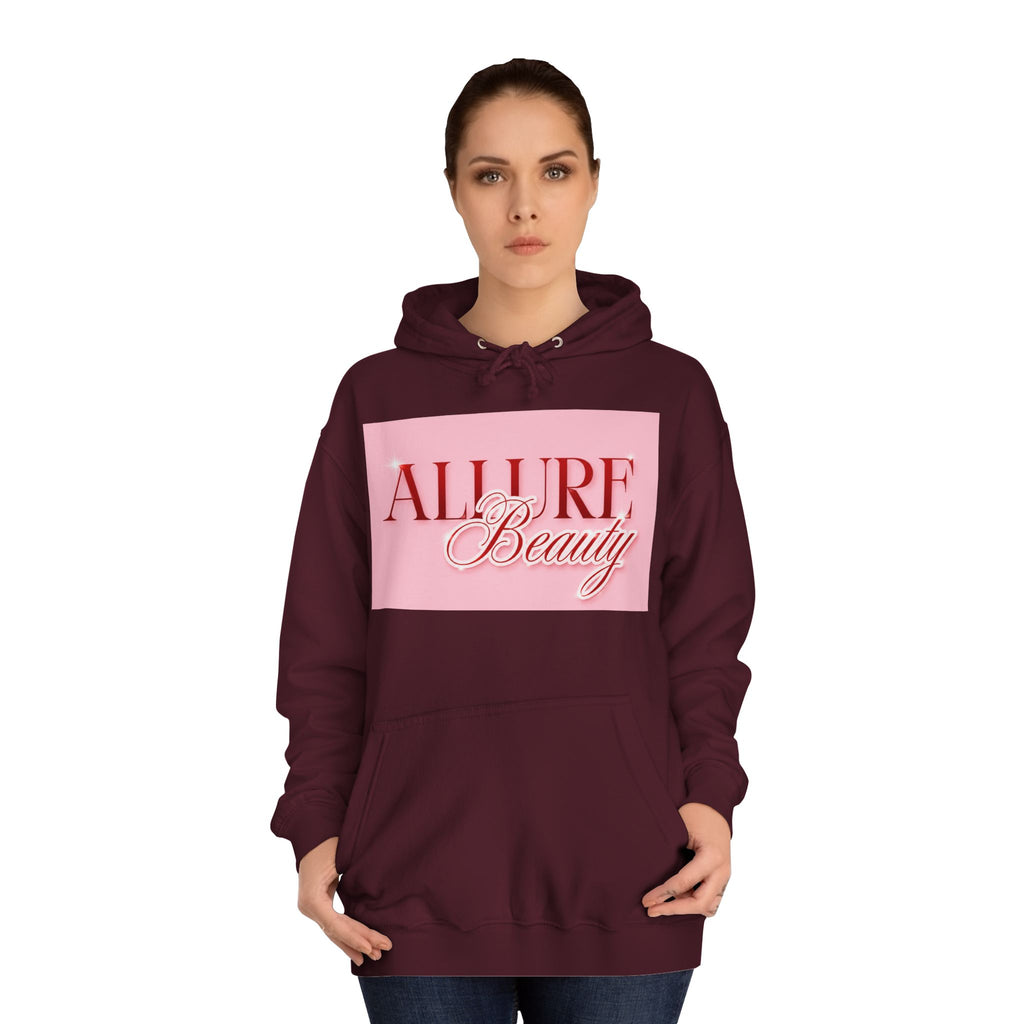 Unisex Allure Beauty Hoodie — Pink Logo Comfort Pullover