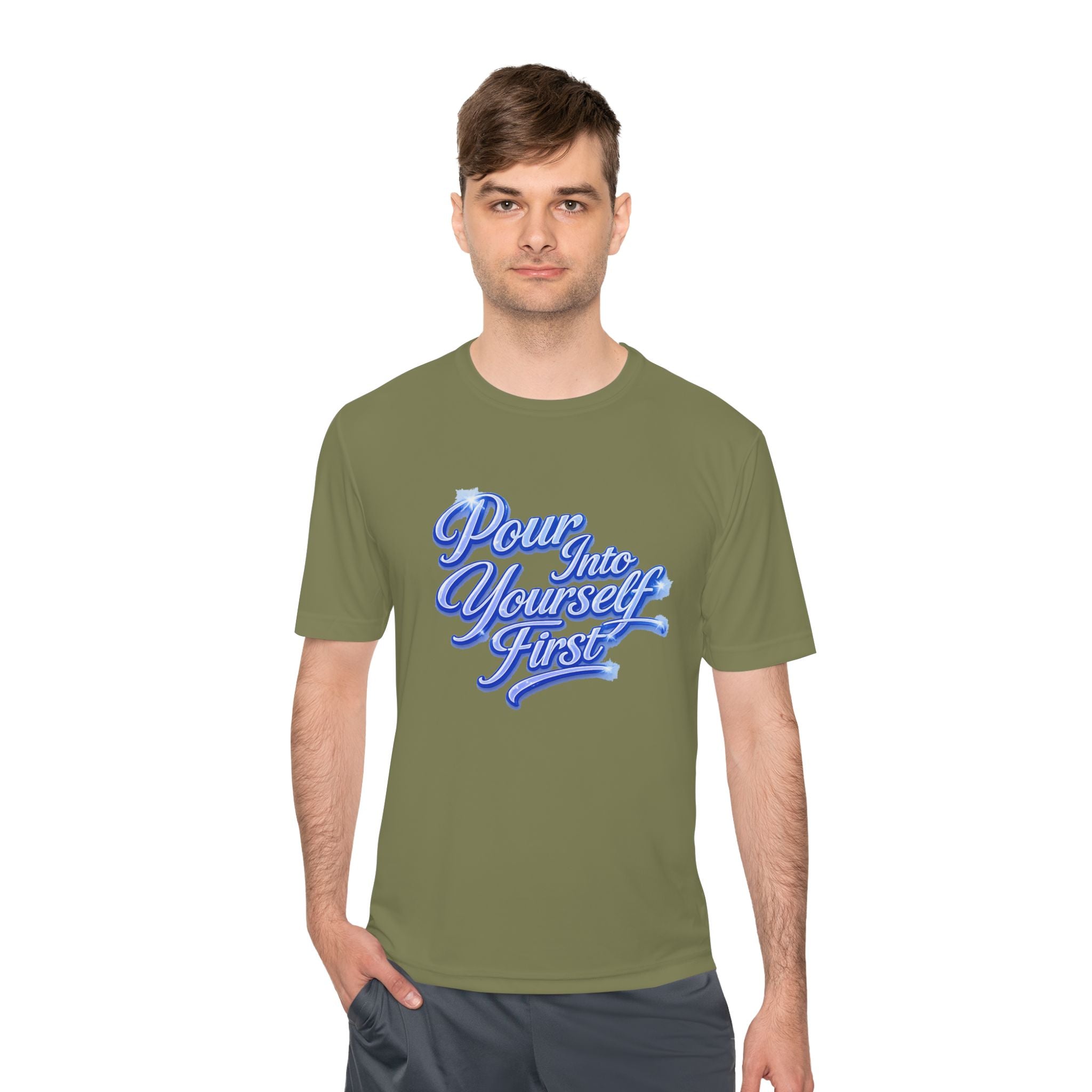 Unisex Pour Into Yourself First Tee — Self-Care Motivational Moisture-Wicking Shirt