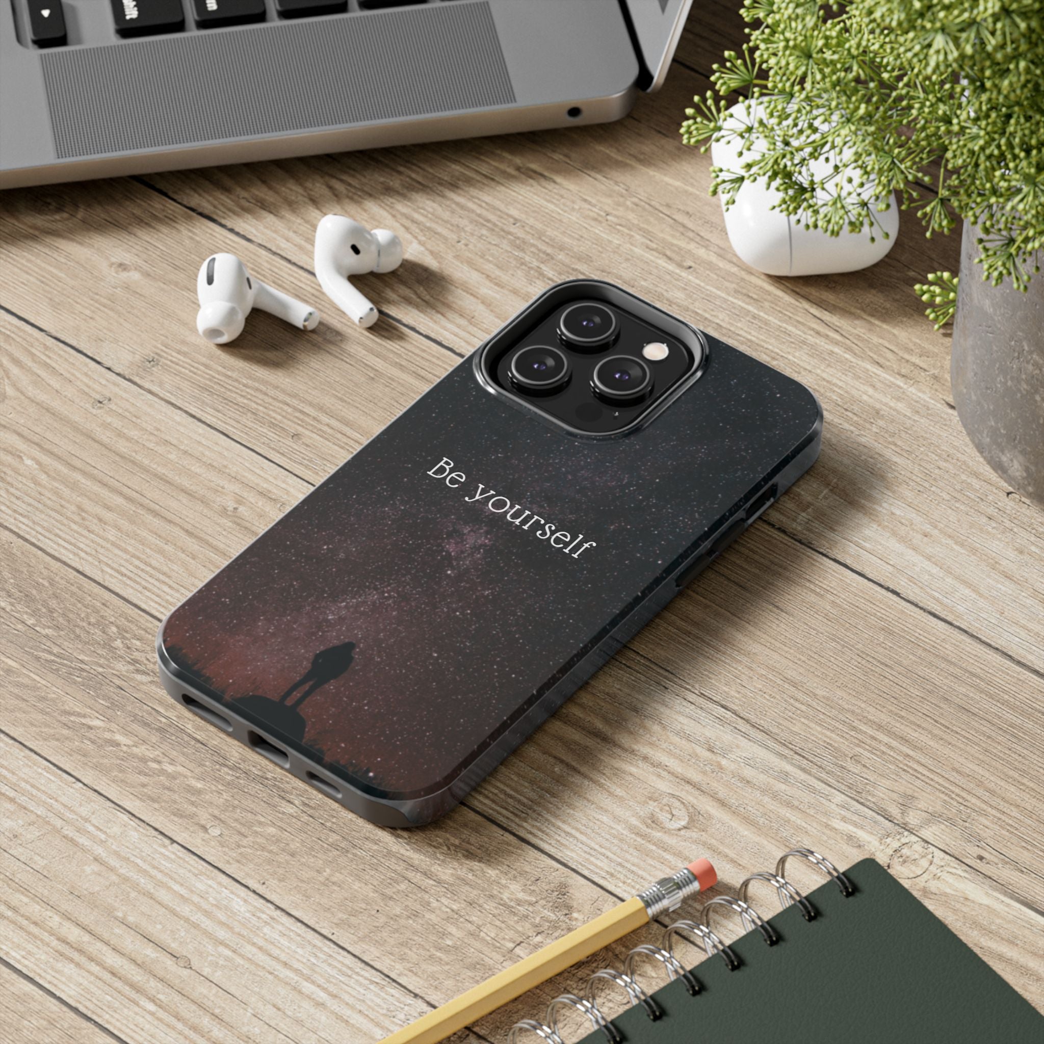 Be Yourself Tough Phone Case — Inspirational Starry Night Protective Cover