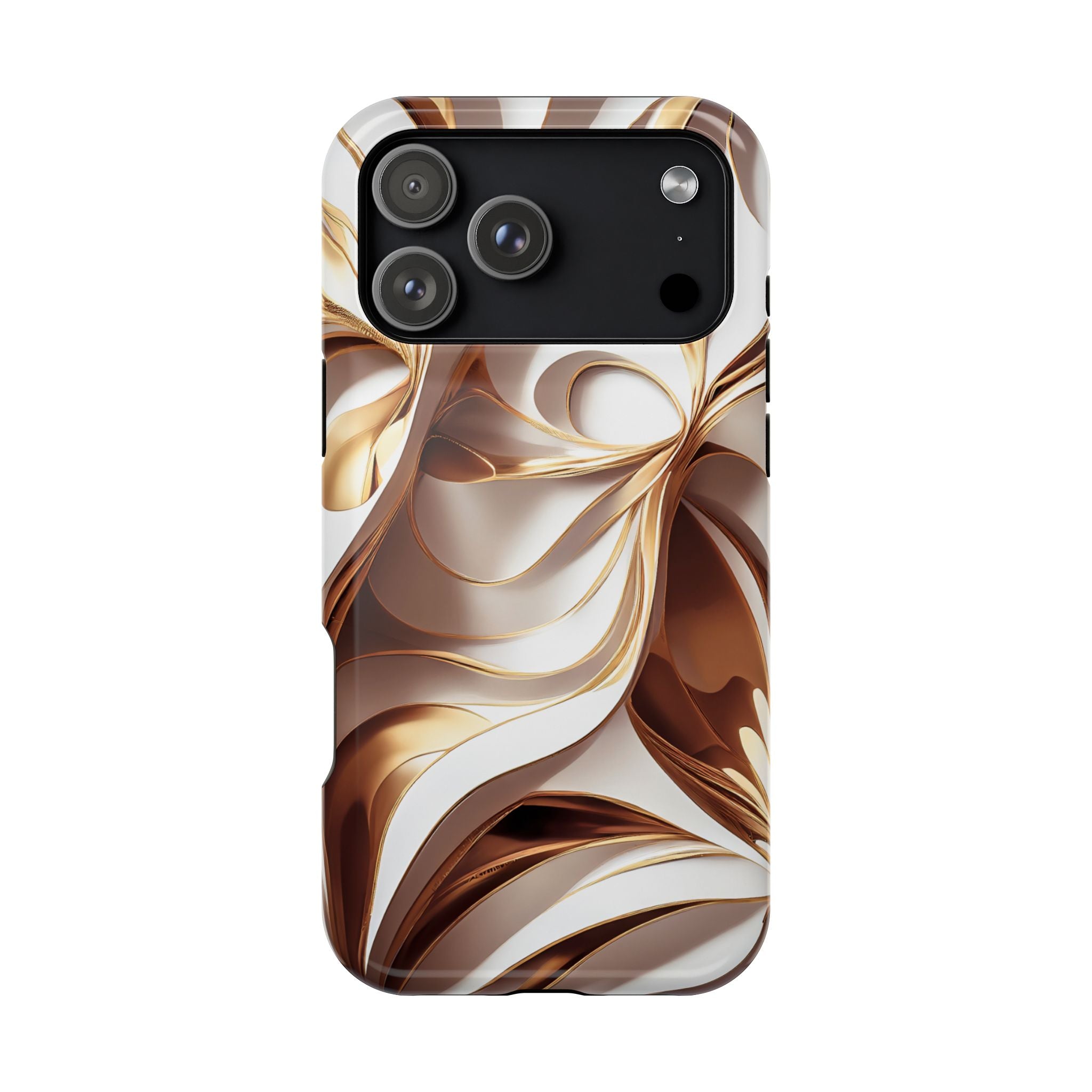 Marbled Gold Swirl Phone Case — Magnetic Impact‑Resistant iPhone Cover