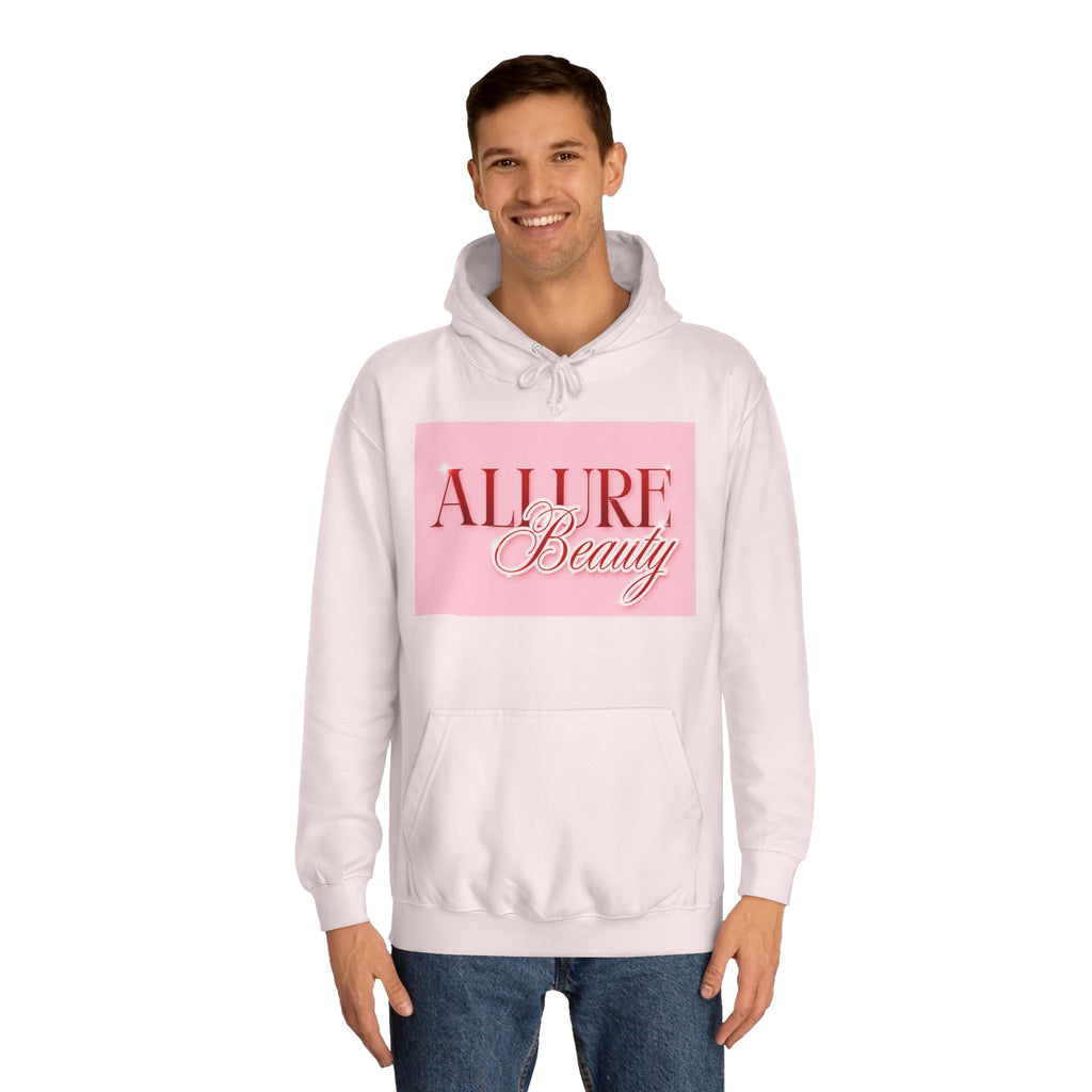 Unisex Allure Beauty Hoodie — Pink Logo Comfort Pullover
