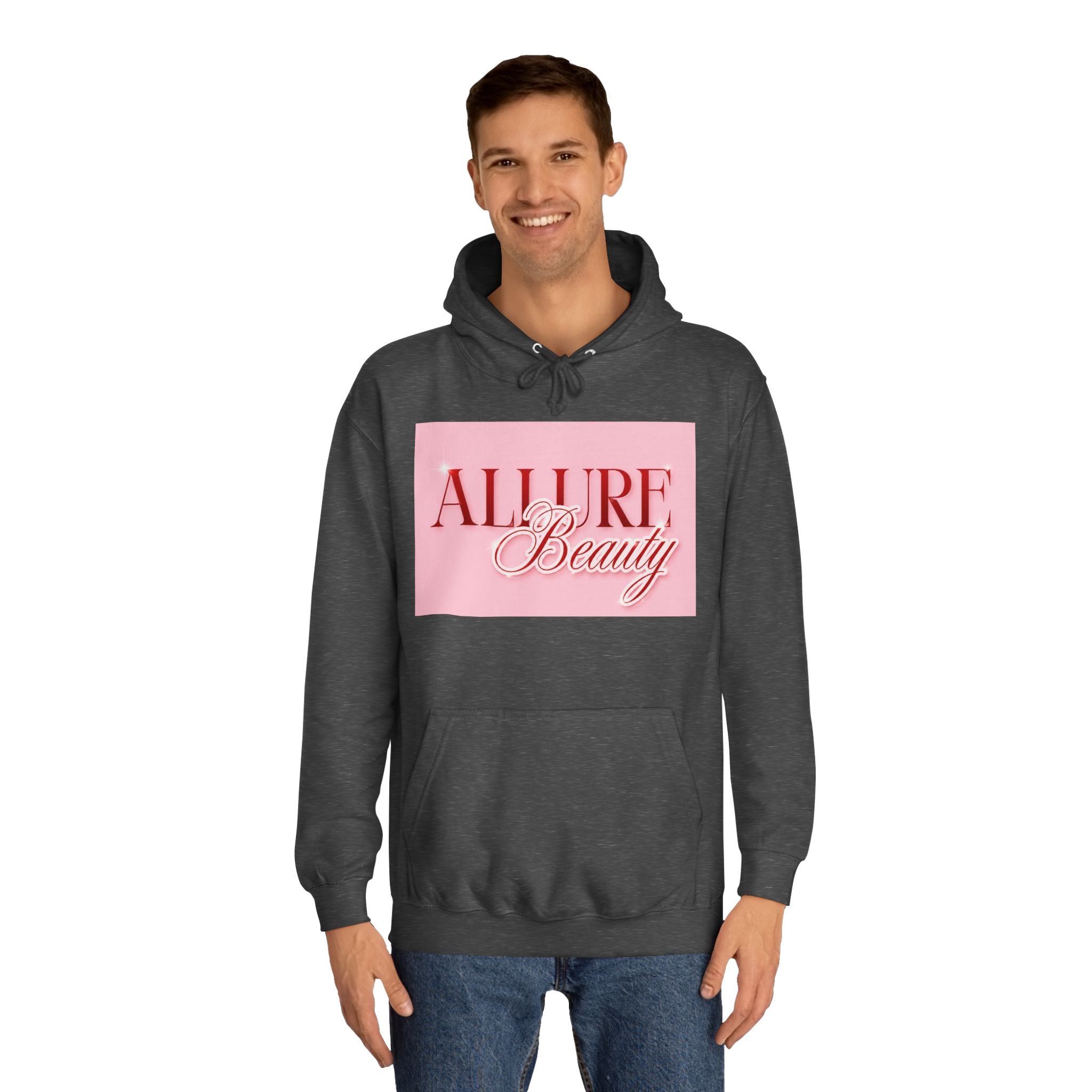 Unisex Allure Beauty Hoodie — Pink Logo Comfort Pullover