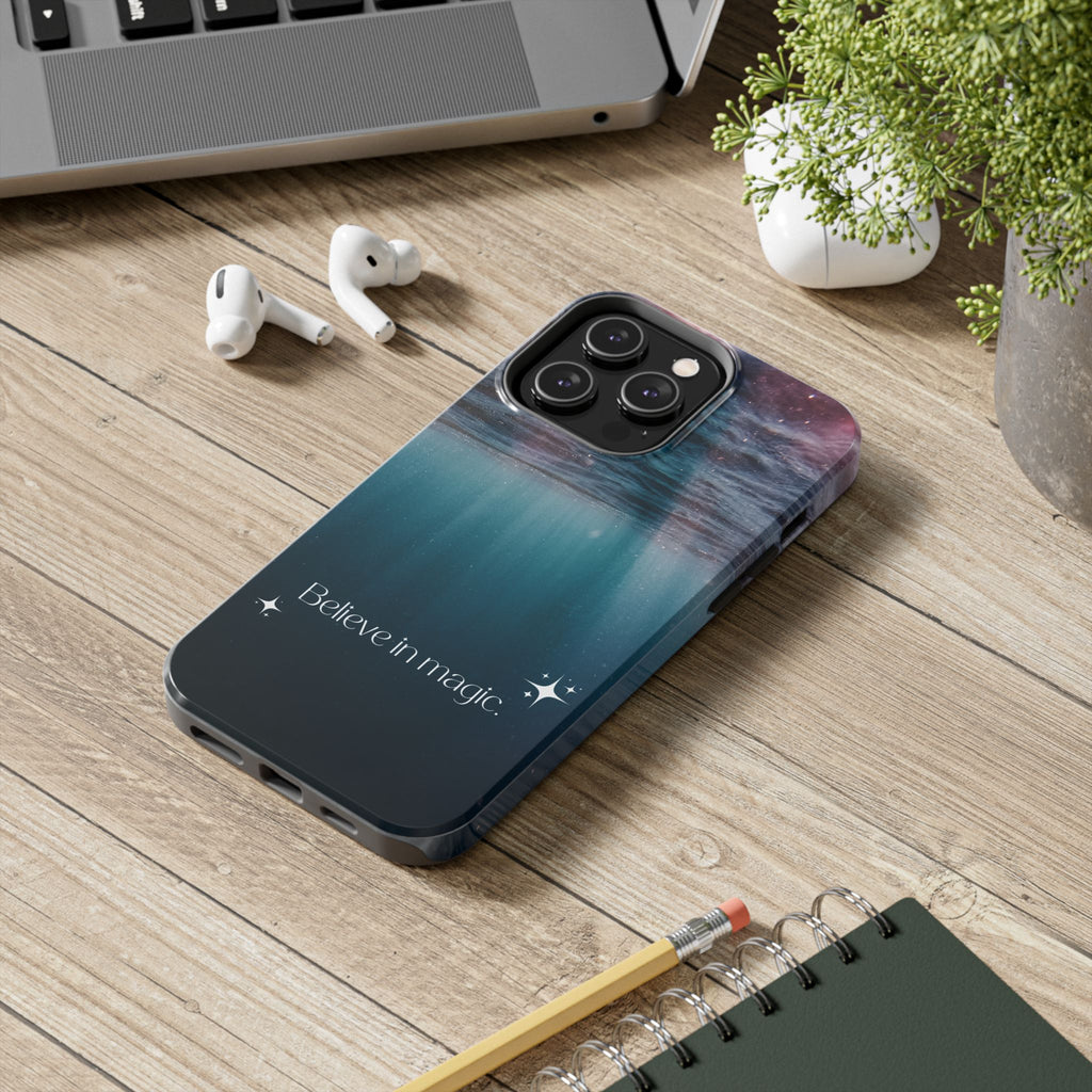 Believe in Magic Phone Case — Mystical Ocean Galaxy Tough Phone Case