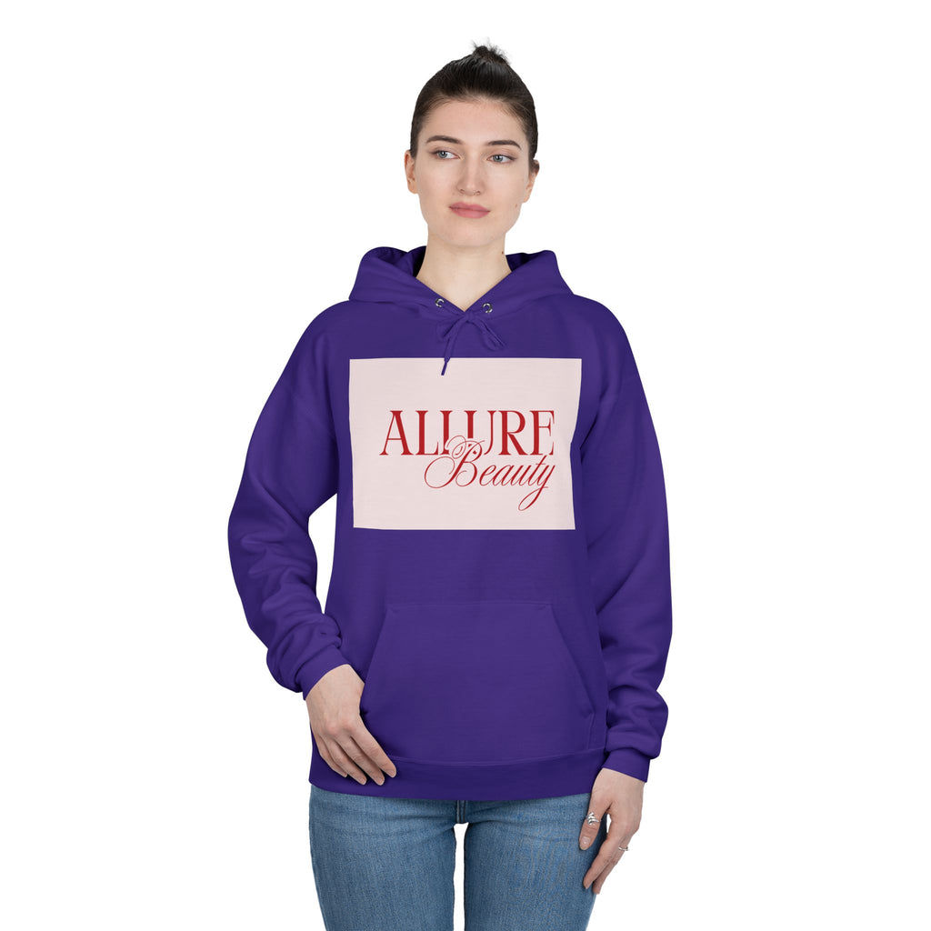 Unisex Allure Beauty Hoodie — Pink Logo Pullover for Beauty Lovers