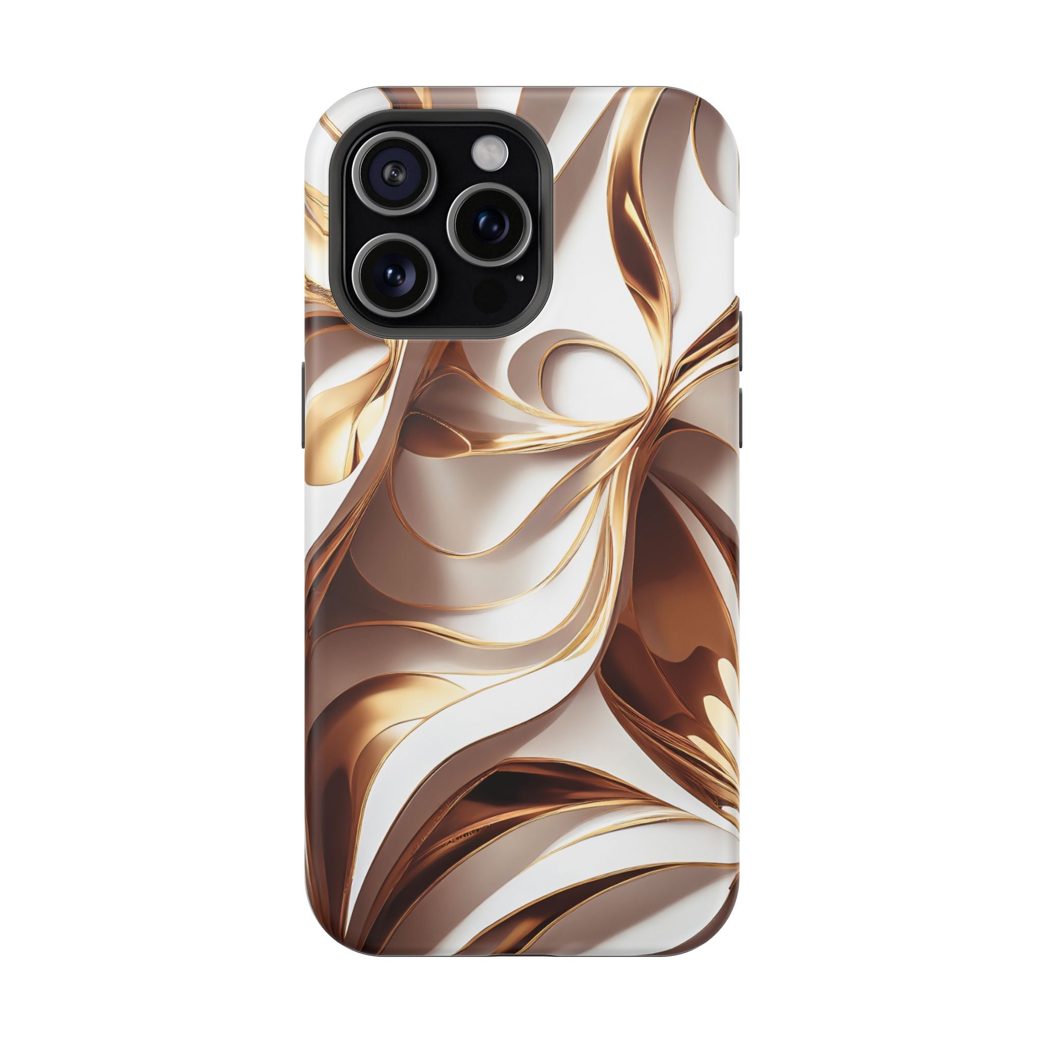 Marbled Gold Swirl Phone Case — Magnetic Impact‑Resistant iPhone Cover