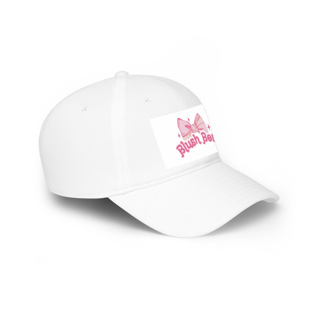 Blush Bow Cap — Cute Pink Bow Baseball Hat with "Blush Bow" Logo