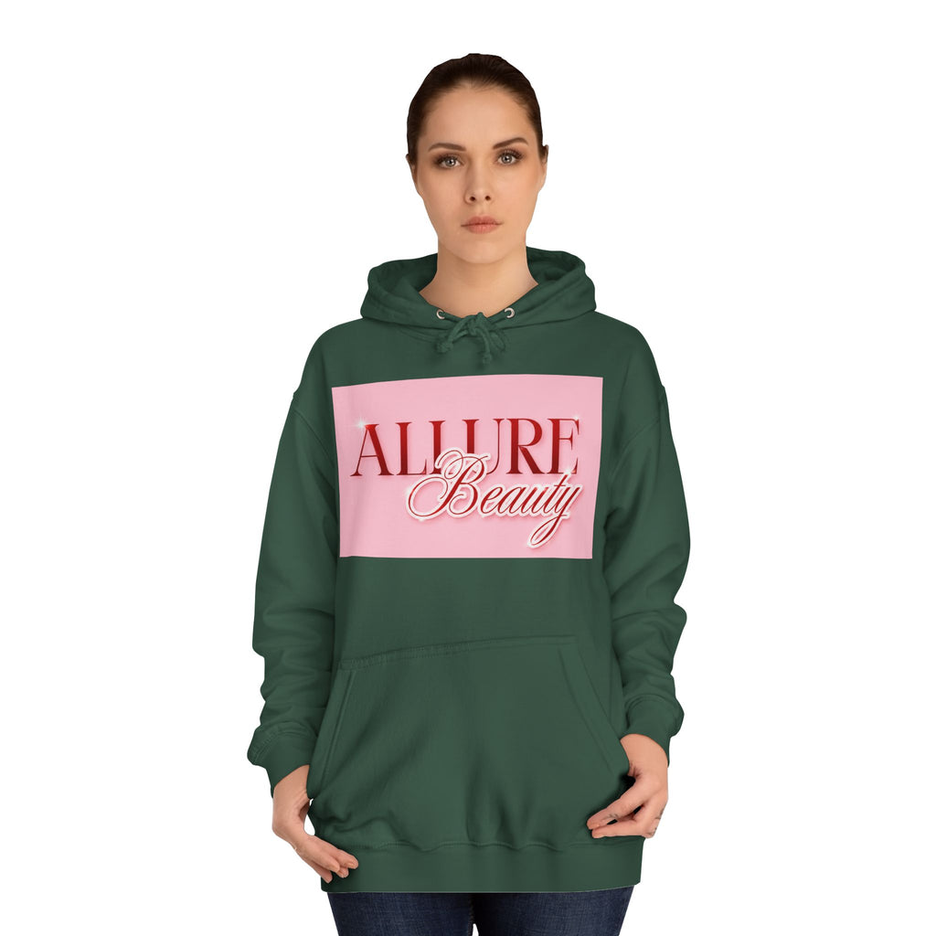 Unisex Allure Beauty Hoodie — Pink Logo Comfort Pullover