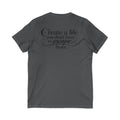 Unisex Create a Life V-Neck Tee — Inspirational Back-Print Motivational Quote Shirt