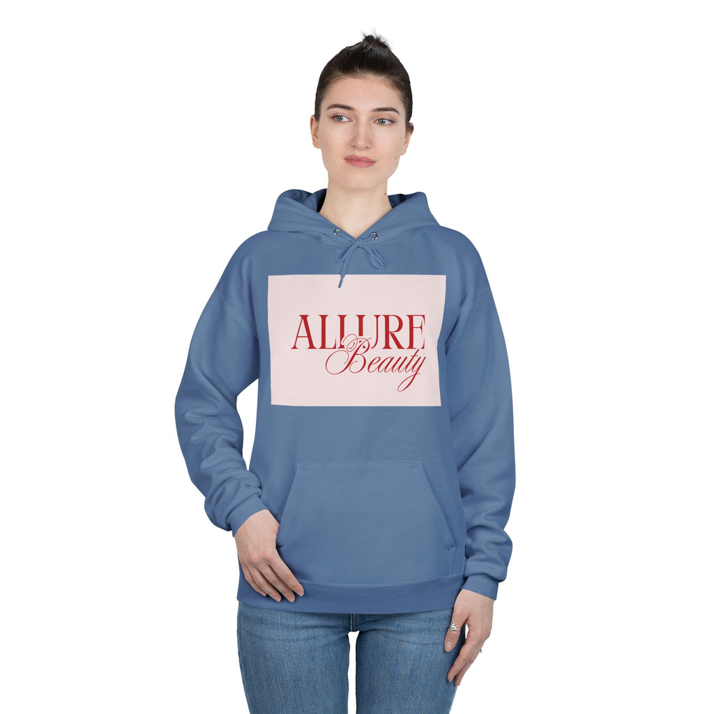 Unisex Allure Beauty Hoodie — Pink Logo Pullover for Beauty Lovers