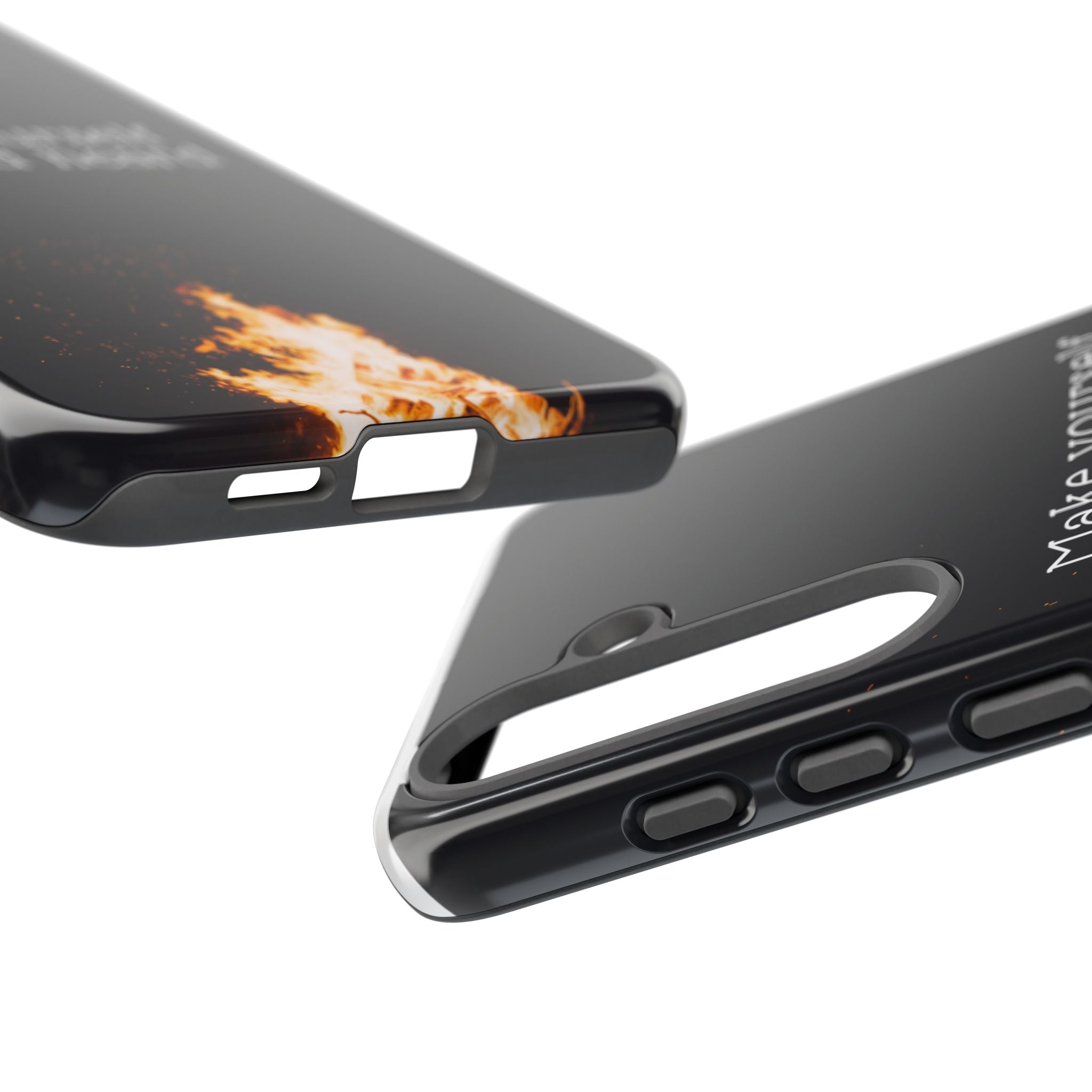 Phone Case — "Make Yourself Seen and Heard" Fire Graphic Protective Cover