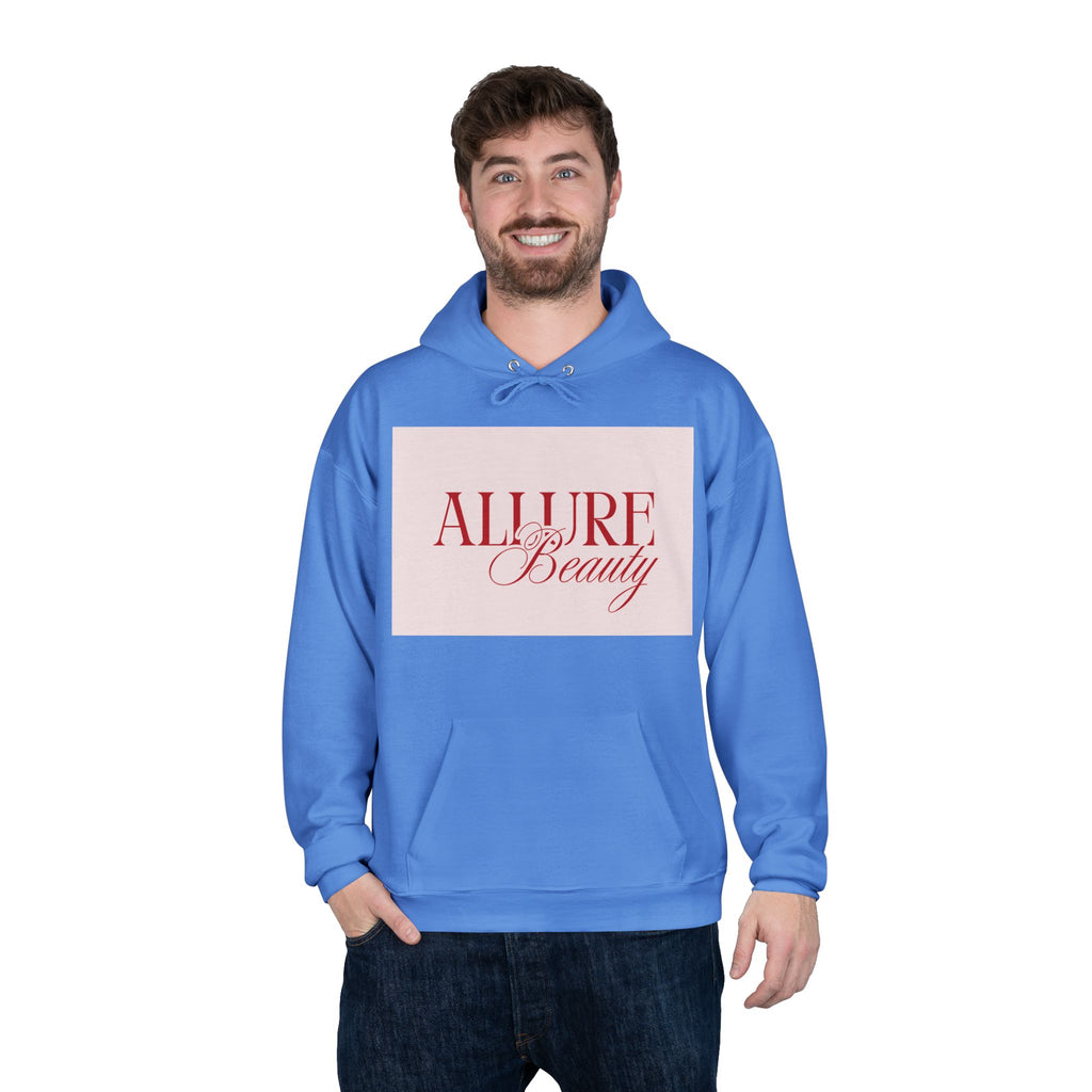 Unisex Allure Beauty Hoodie — Pink Logo Pullover for Beauty Lovers