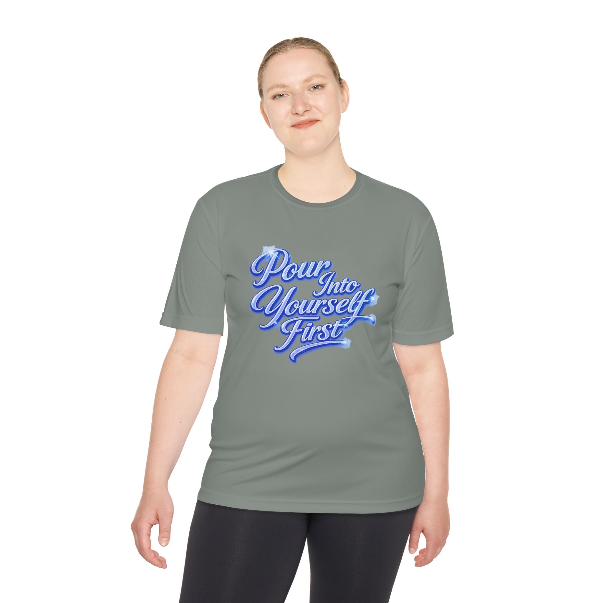 Unisex Pour Into Yourself First Tee — Self-Care Motivational Moisture-Wicking Shirt