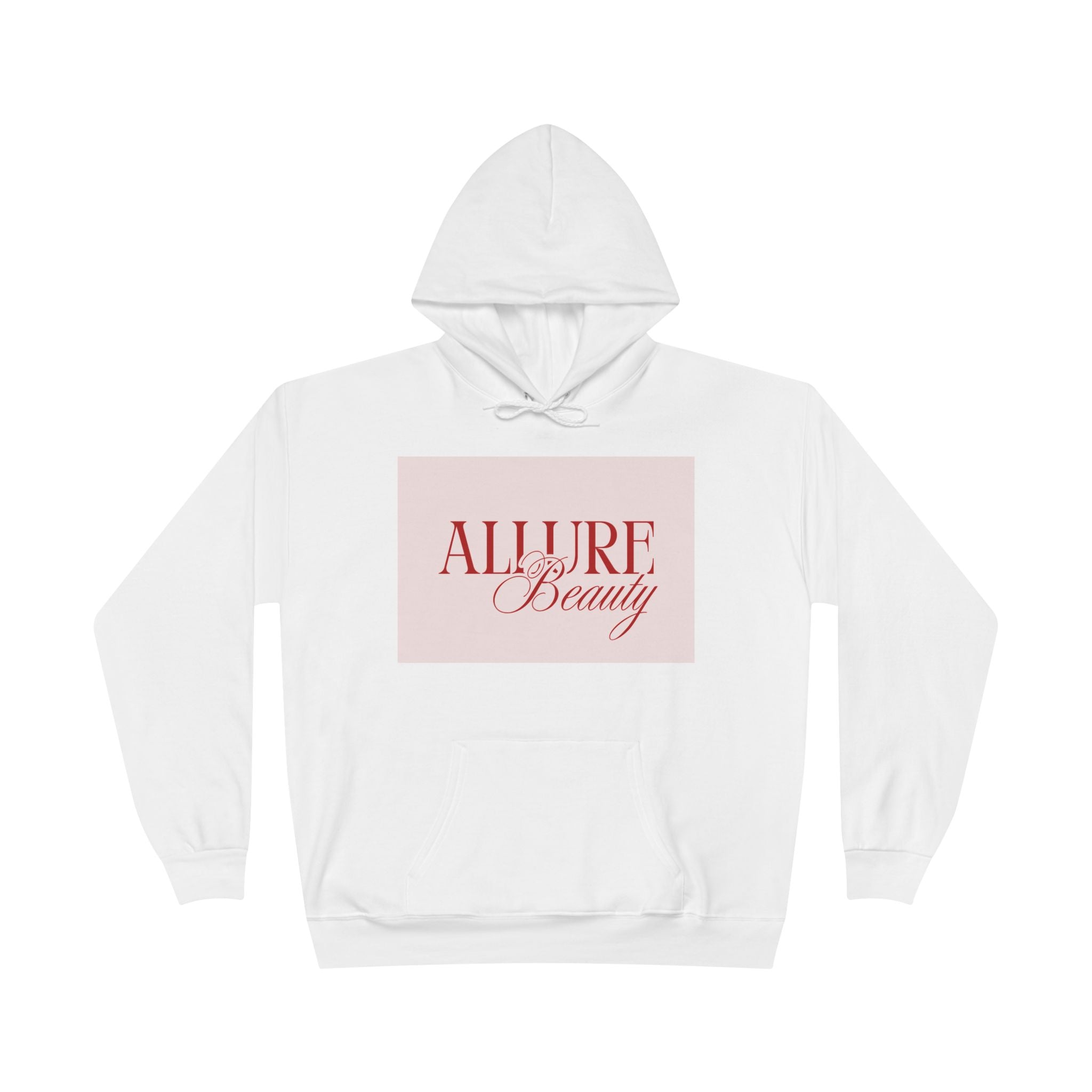 Unisex Allure Beauty Hoodie — Pink Logo Pullover for Beauty Lovers