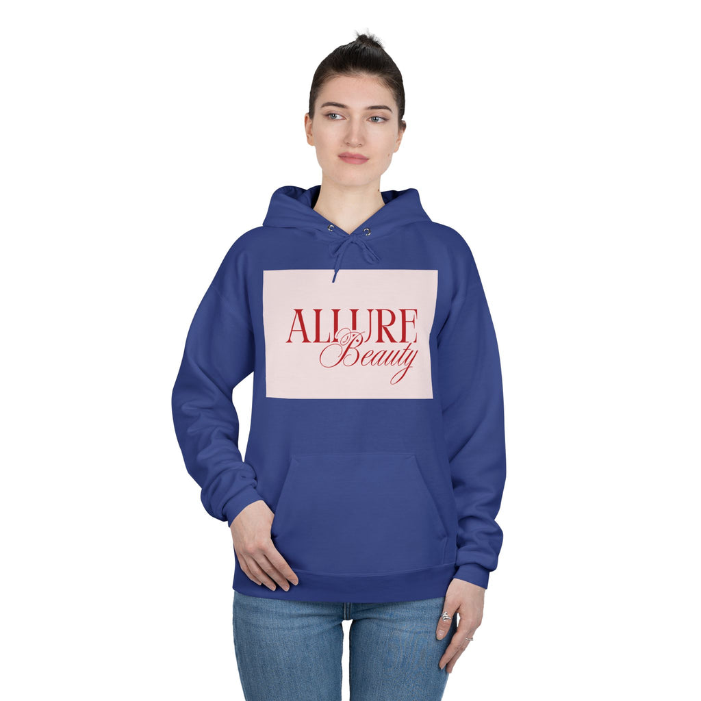 Unisex Allure Beauty Hoodie — Pink Logo Pullover for Beauty Lovers