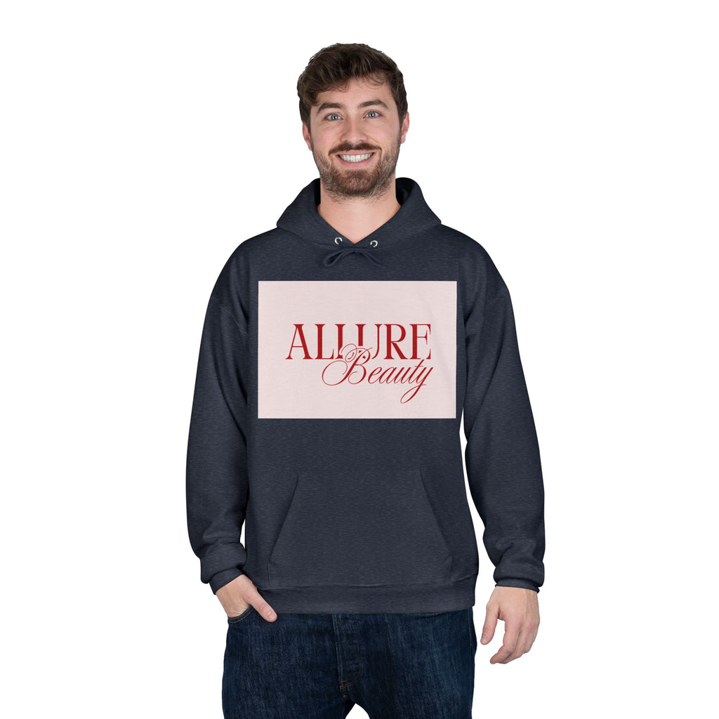 Unisex Allure Beauty Hoodie — Pink Logo Pullover for Beauty Lovers