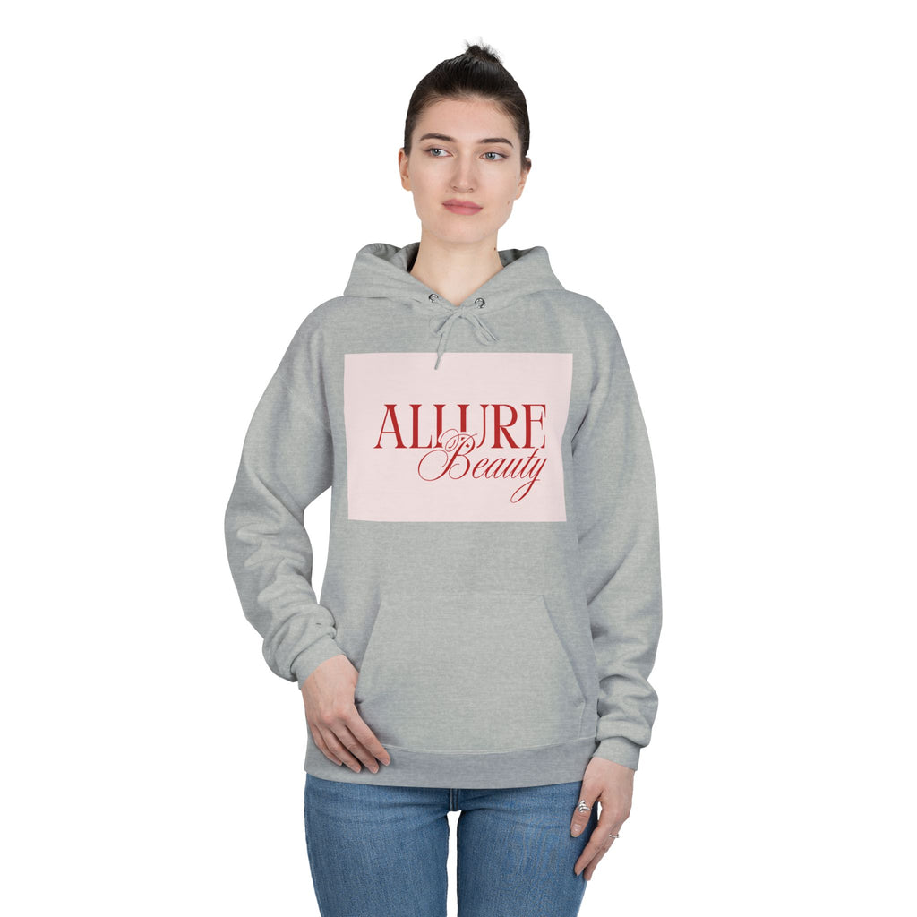 Unisex Allure Beauty Hoodie — Pink Logo Pullover for Beauty Lovers
