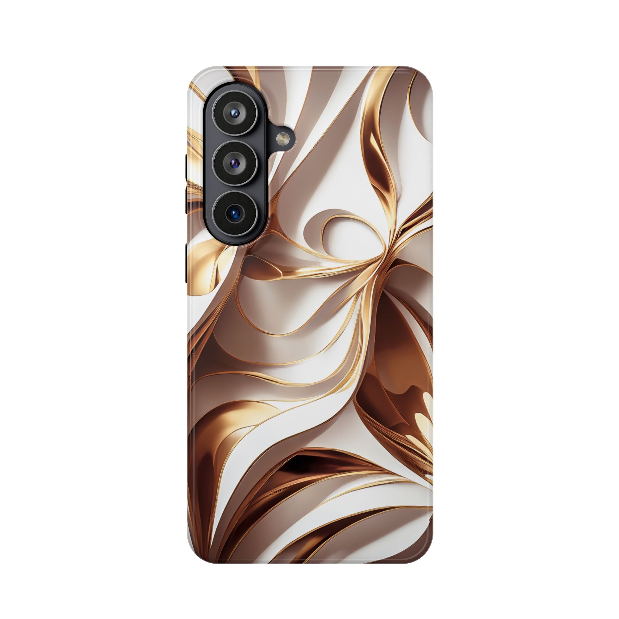 Marbled Gold Swirl Phone Case — Magnetic Impact‑Resistant iPhone Cover