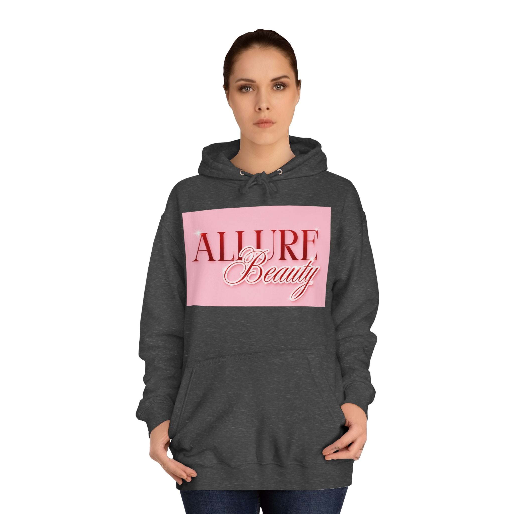 Unisex Allure Beauty Hoodie — Pink Logo Comfort Pullover