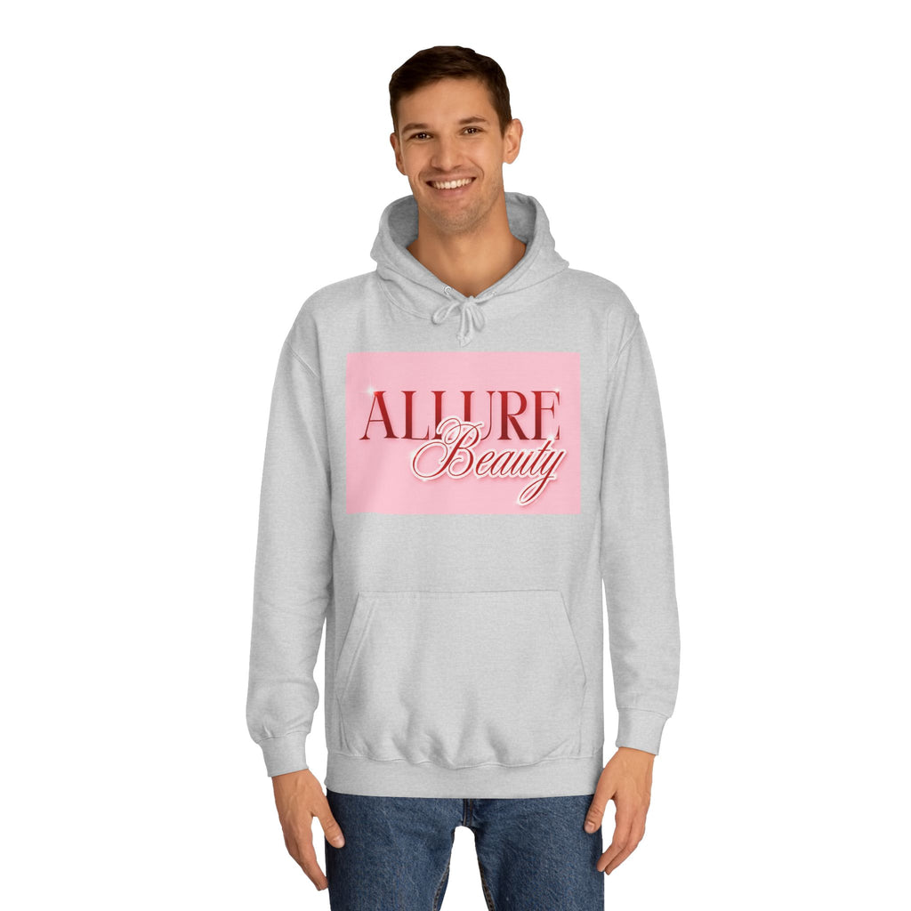 Unisex Allure Beauty Hoodie — Pink Logo Comfort Pullover