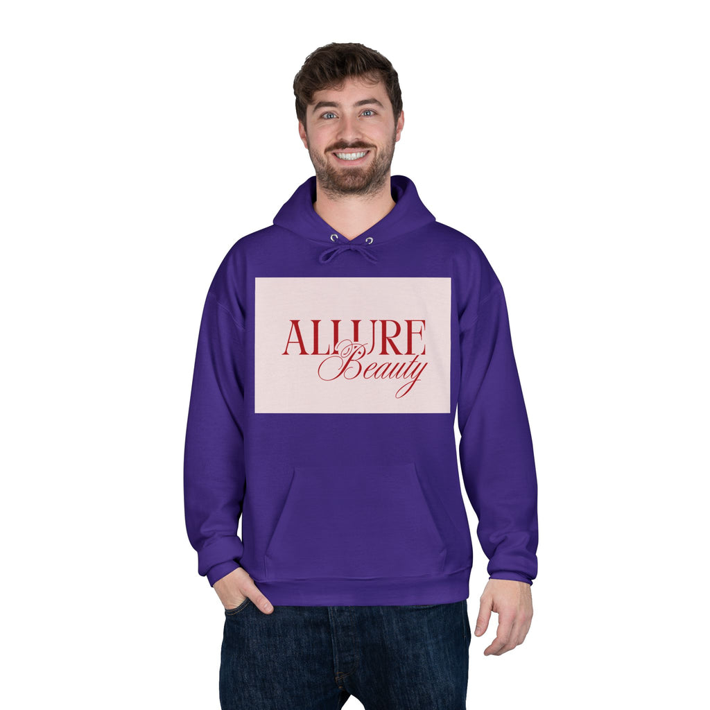 Unisex Allure Beauty Hoodie — Pink Logo Pullover for Beauty Lovers