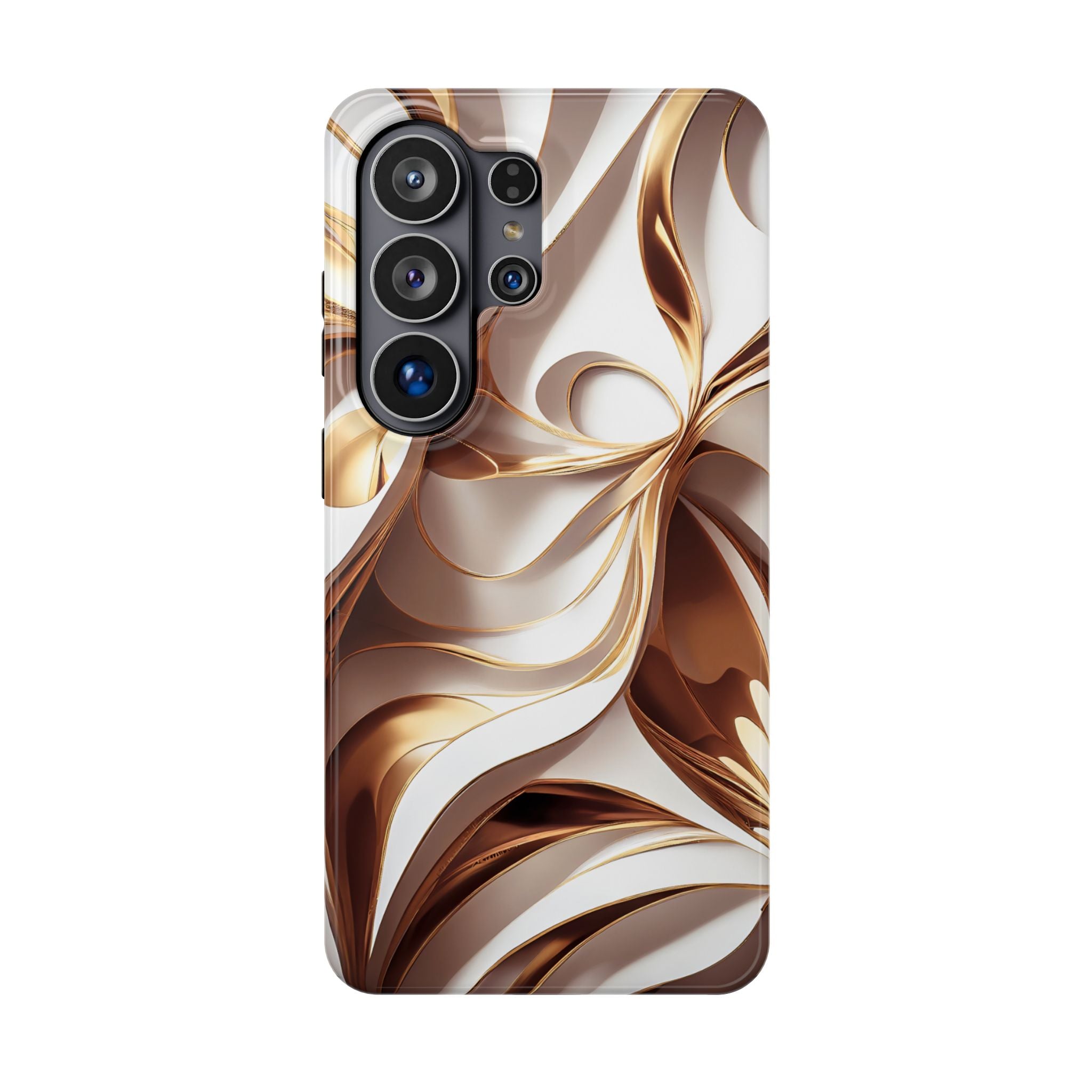 Marbled Gold Swirl Phone Case — Magnetic Impact‑Resistant iPhone Cover