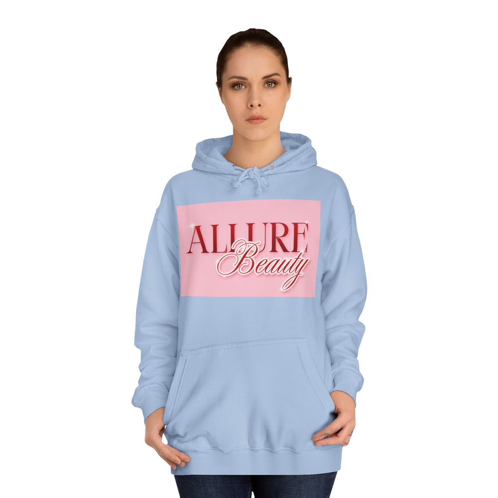 Unisex Allure Beauty Hoodie — Pink Logo Comfort Pullover