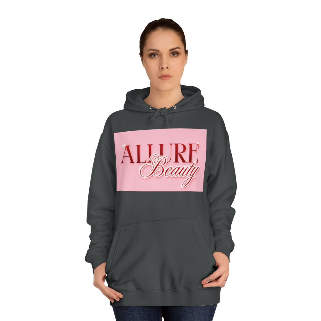 Unisex Allure Beauty Hoodie — Pink Logo Comfort Pullover