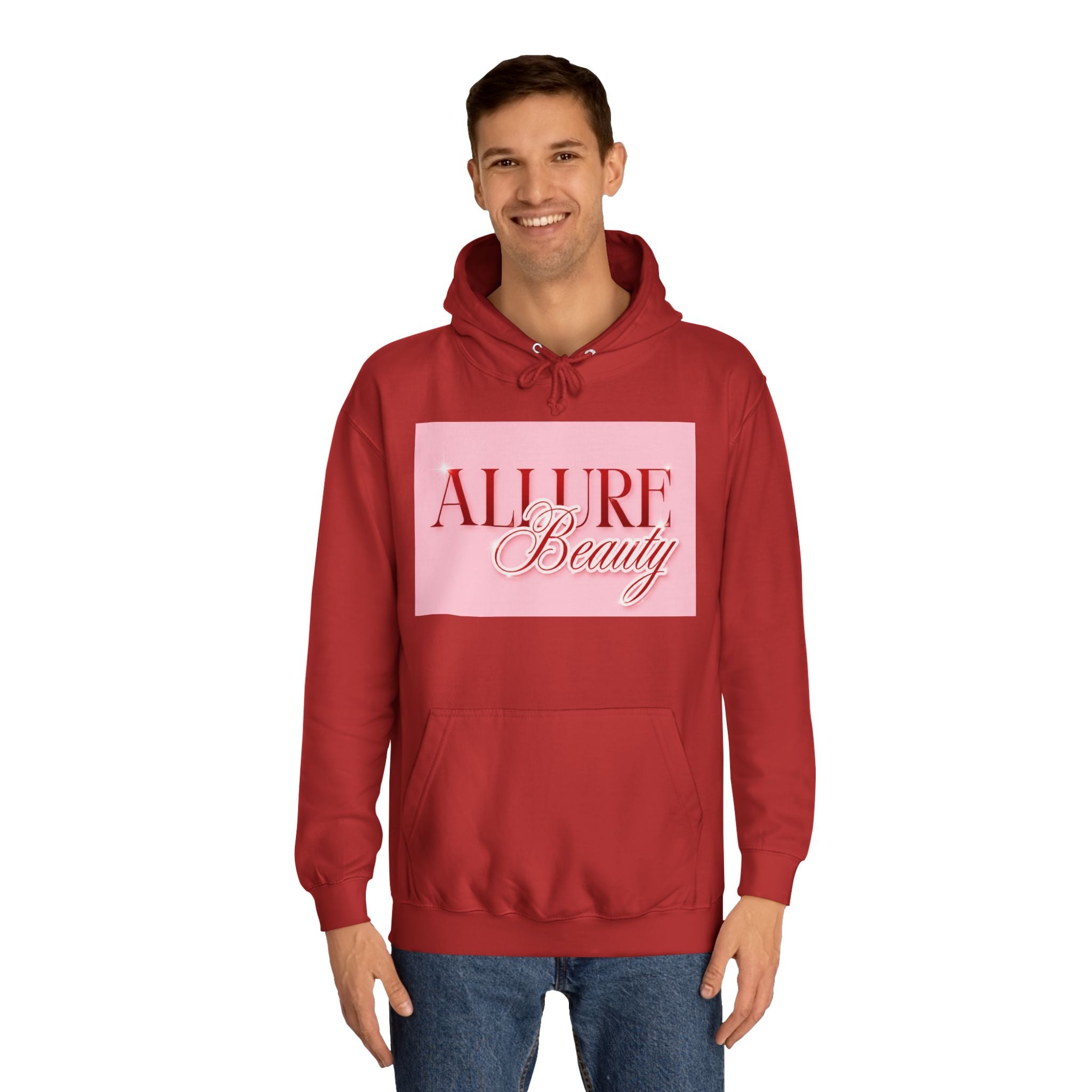 Unisex Allure Beauty Hoodie — Pink Logo Comfort Pullover