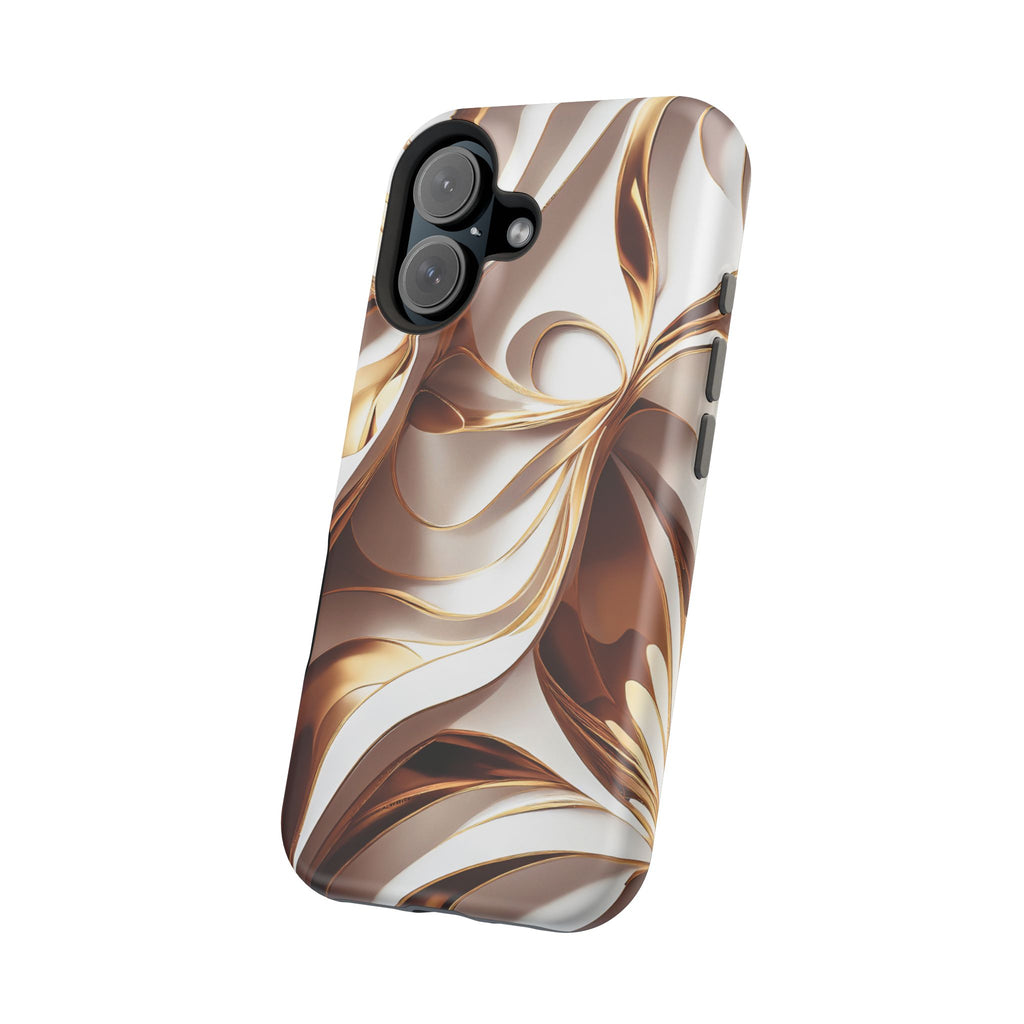 Marbled Gold Swirl Phone Case — Magnetic Impact‑Resistant iPhone Cover